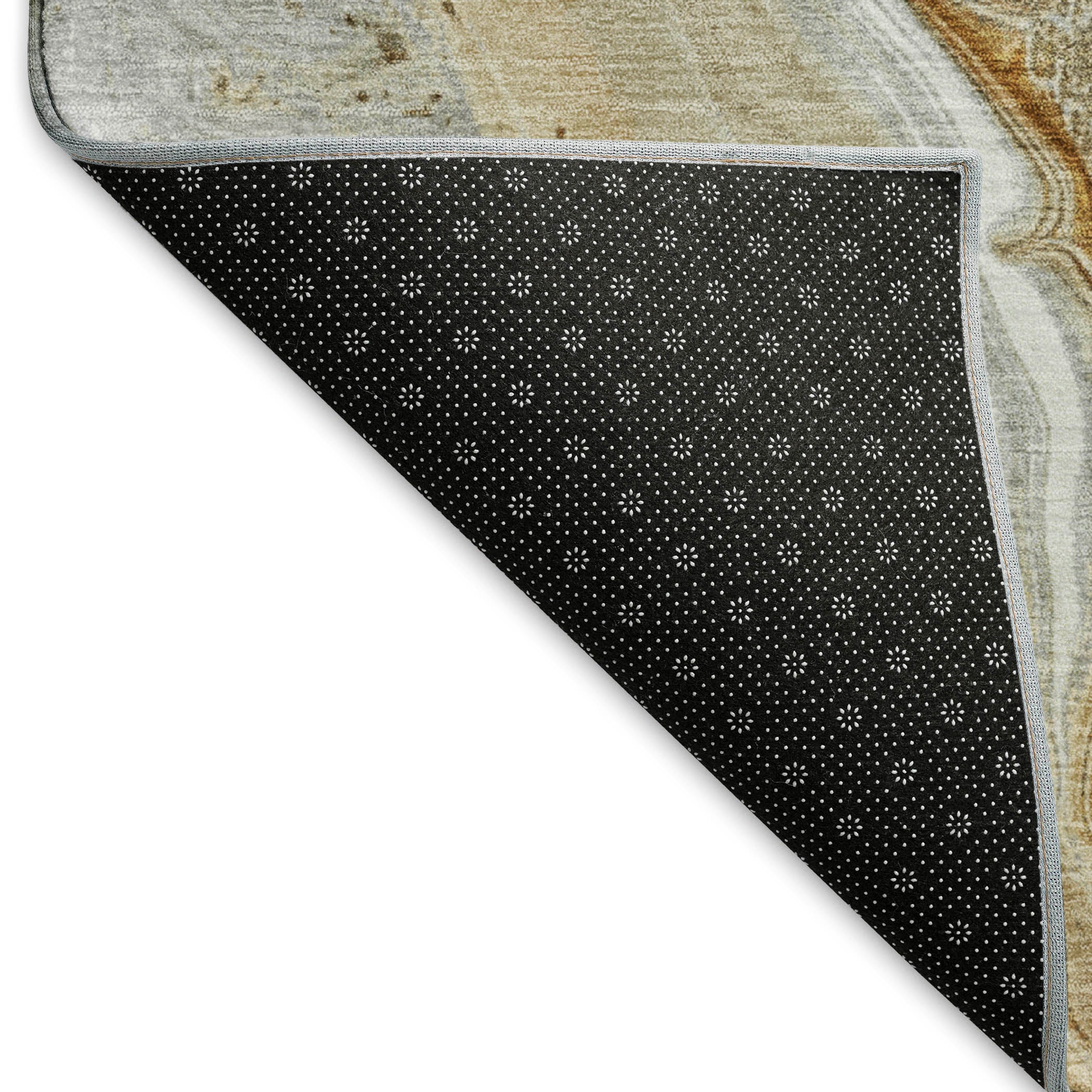 Kotor Machine Washable Transitional Pewter Gray Rug 1'8" x 2'6" #shape_Rectangle
