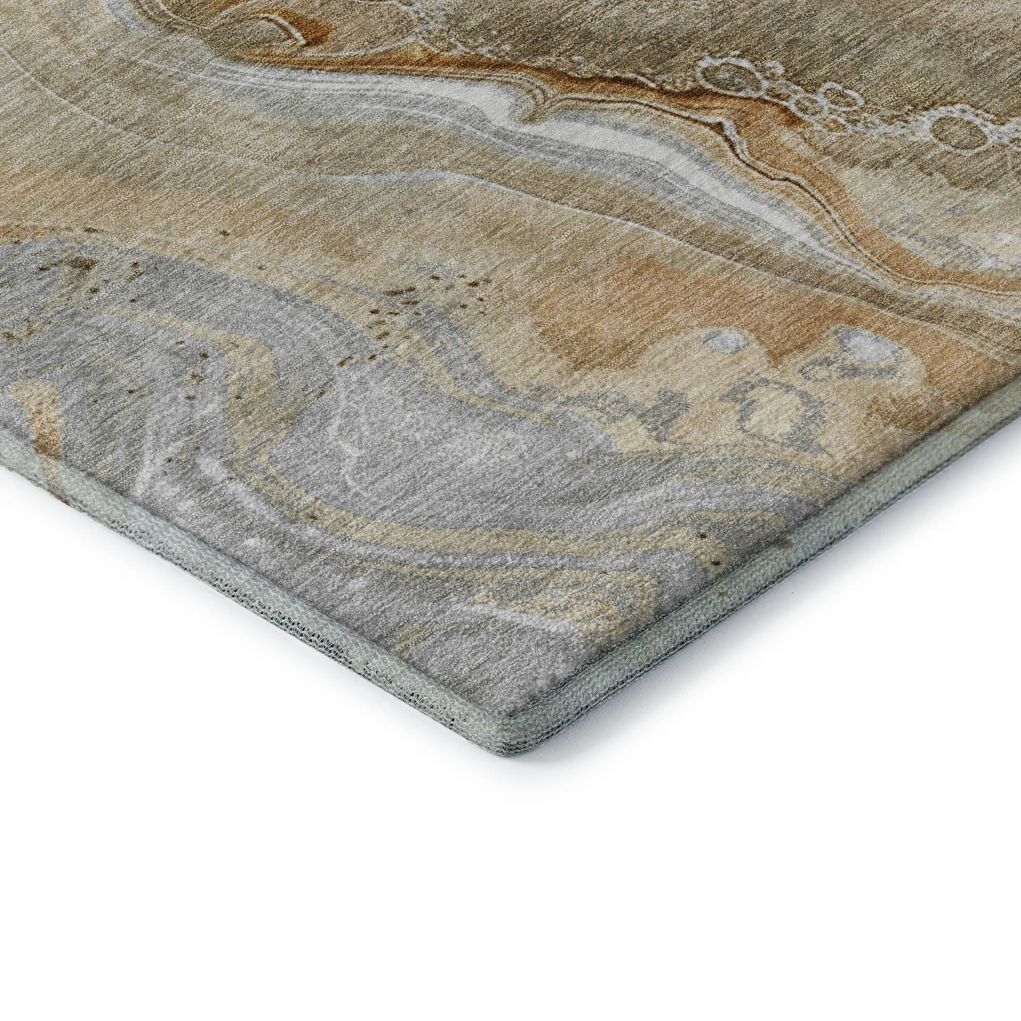 Kotor Machine Washable Transitional Pewter Gray Rug 1'8" x 2'6" #shape_Rectangle