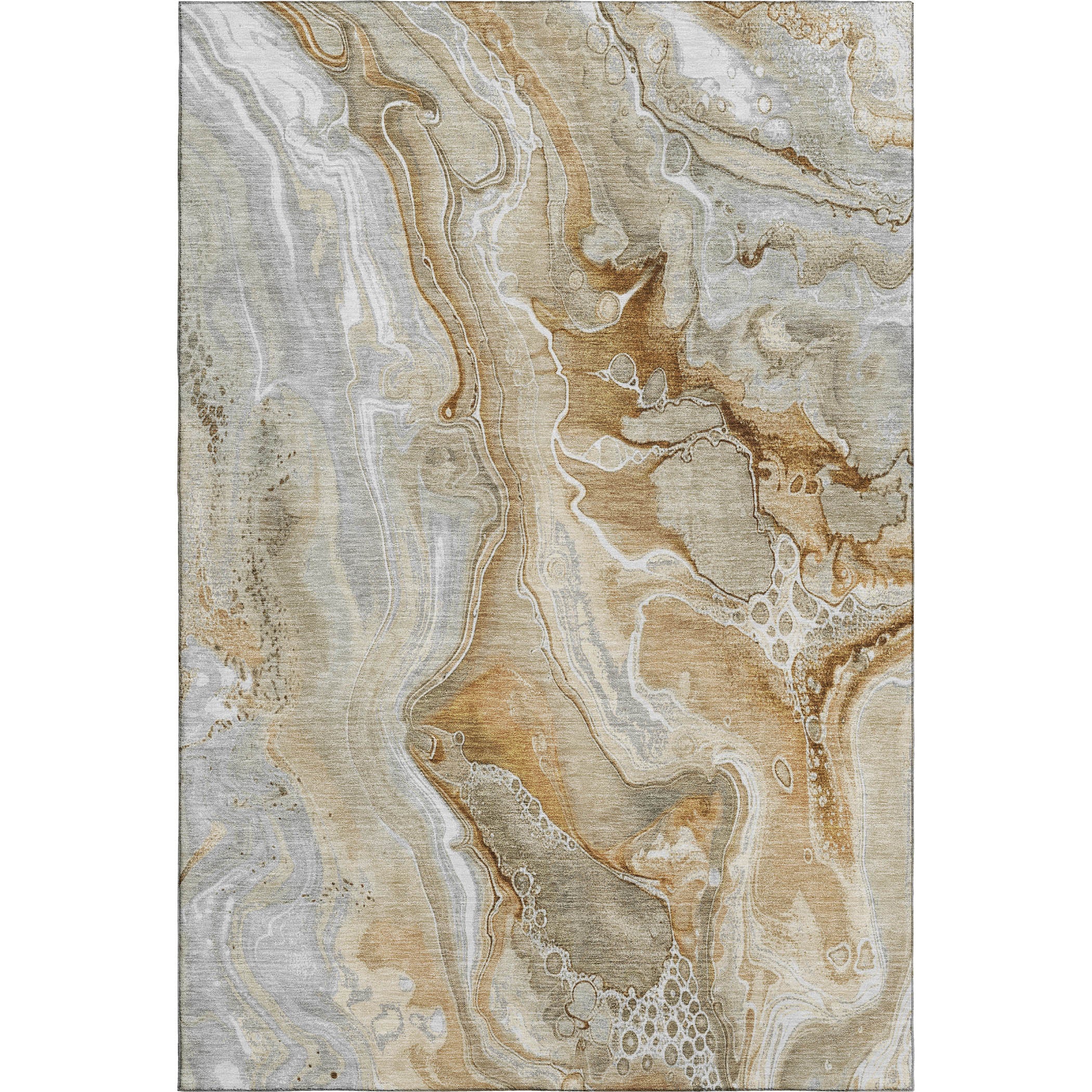 Kotor Machine Washable Transitional Pewter Gray Rug 2'6" x 3'10" #shape_Rectangle
