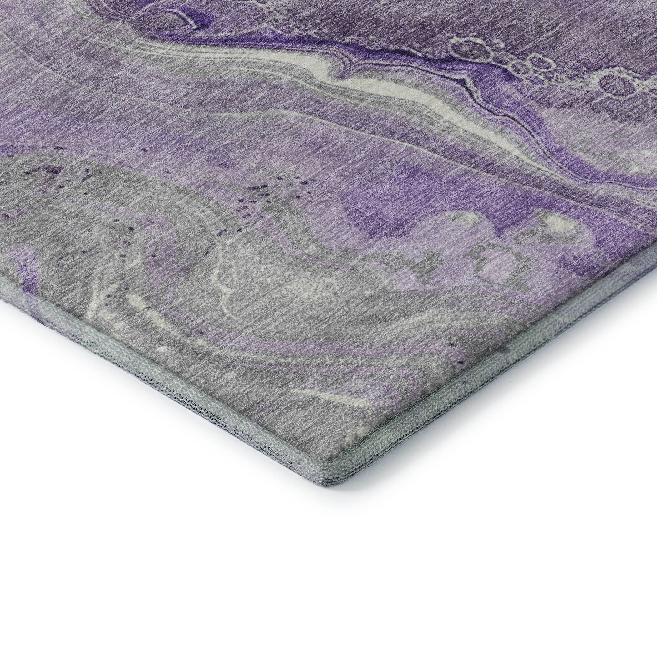 Kotor Machine Washable Transitional Purple Rug 1'8" x 2'6" #shape_Rectangle
