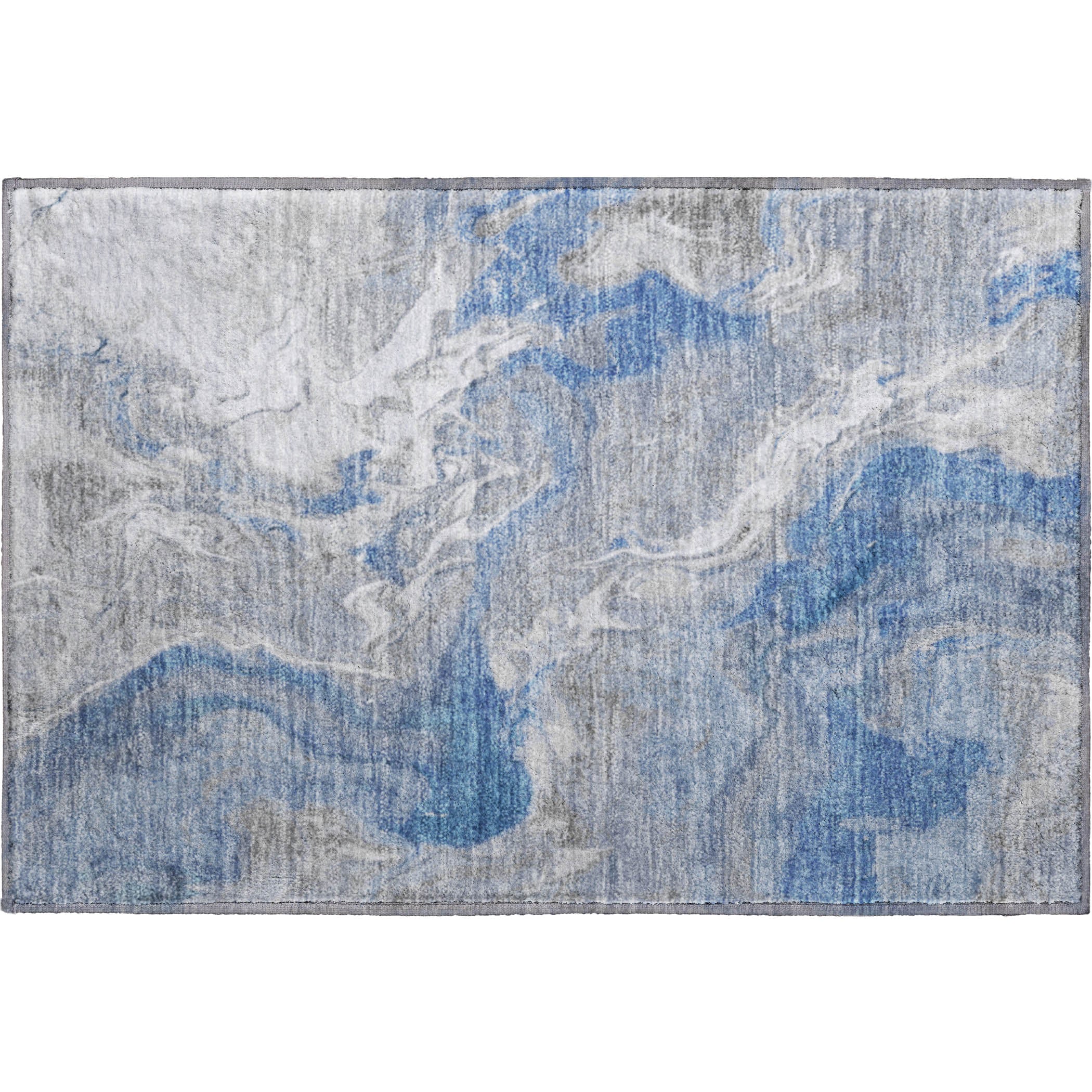 Sarajevo Machine Washable Transitional Blue Rug 1'8" x 2'6" #shape_Rectangle