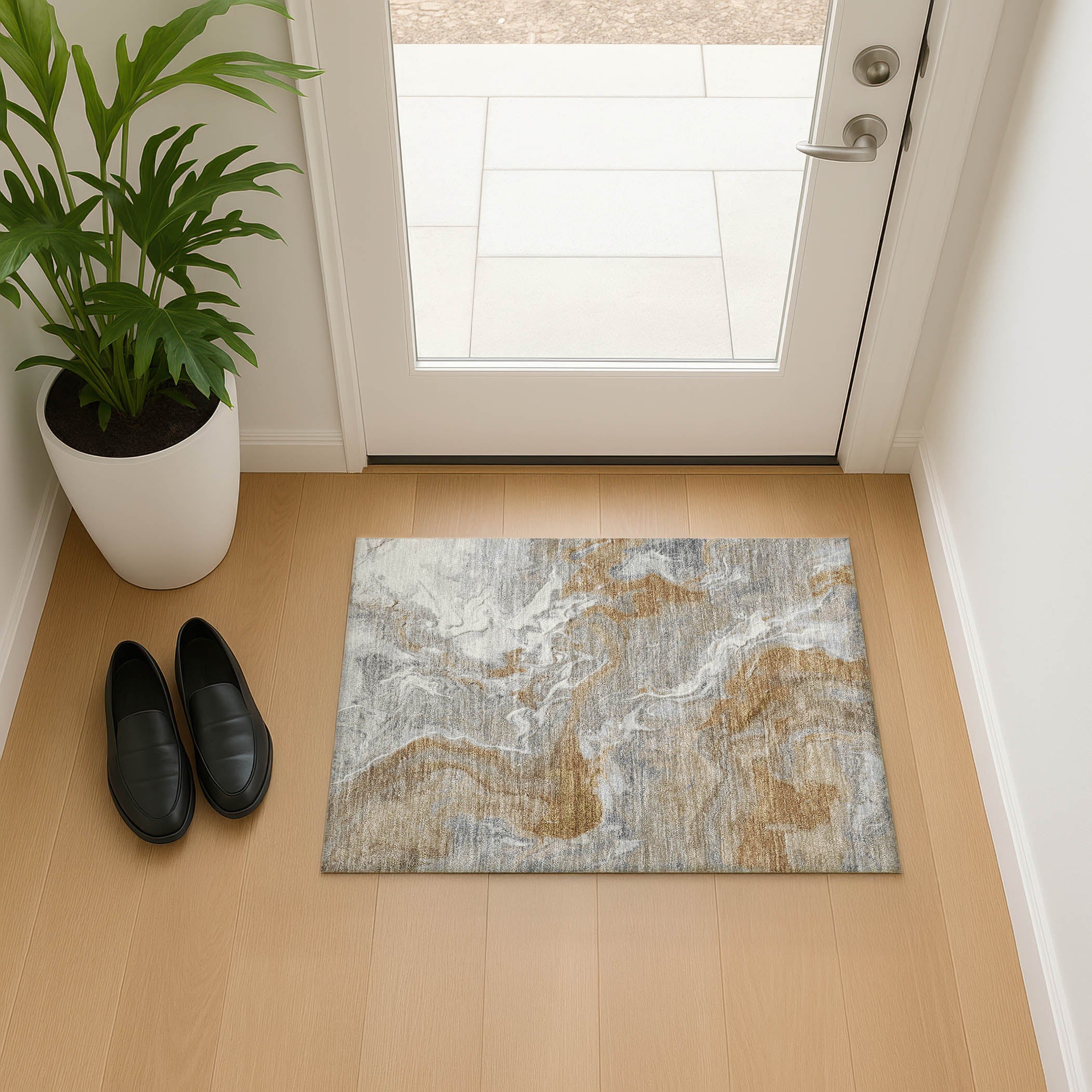 Sarajevo Machine Washable Transitional Graphite Gray Rug 1'8" x 2'6" #shape_Rectangle