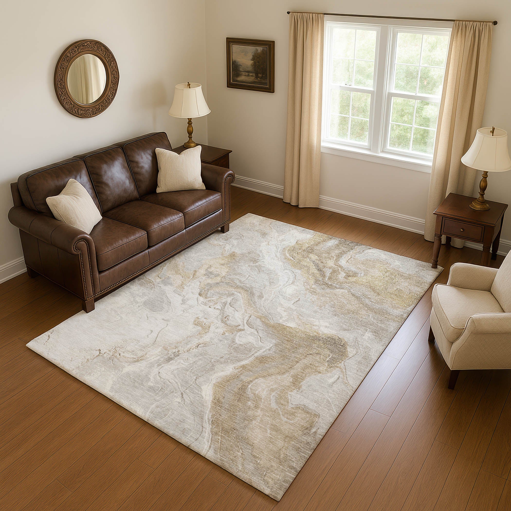 Sarajevo Machine Washable Transitional Ivory Rug 2'6" x 3'10" #shape_Rectangle