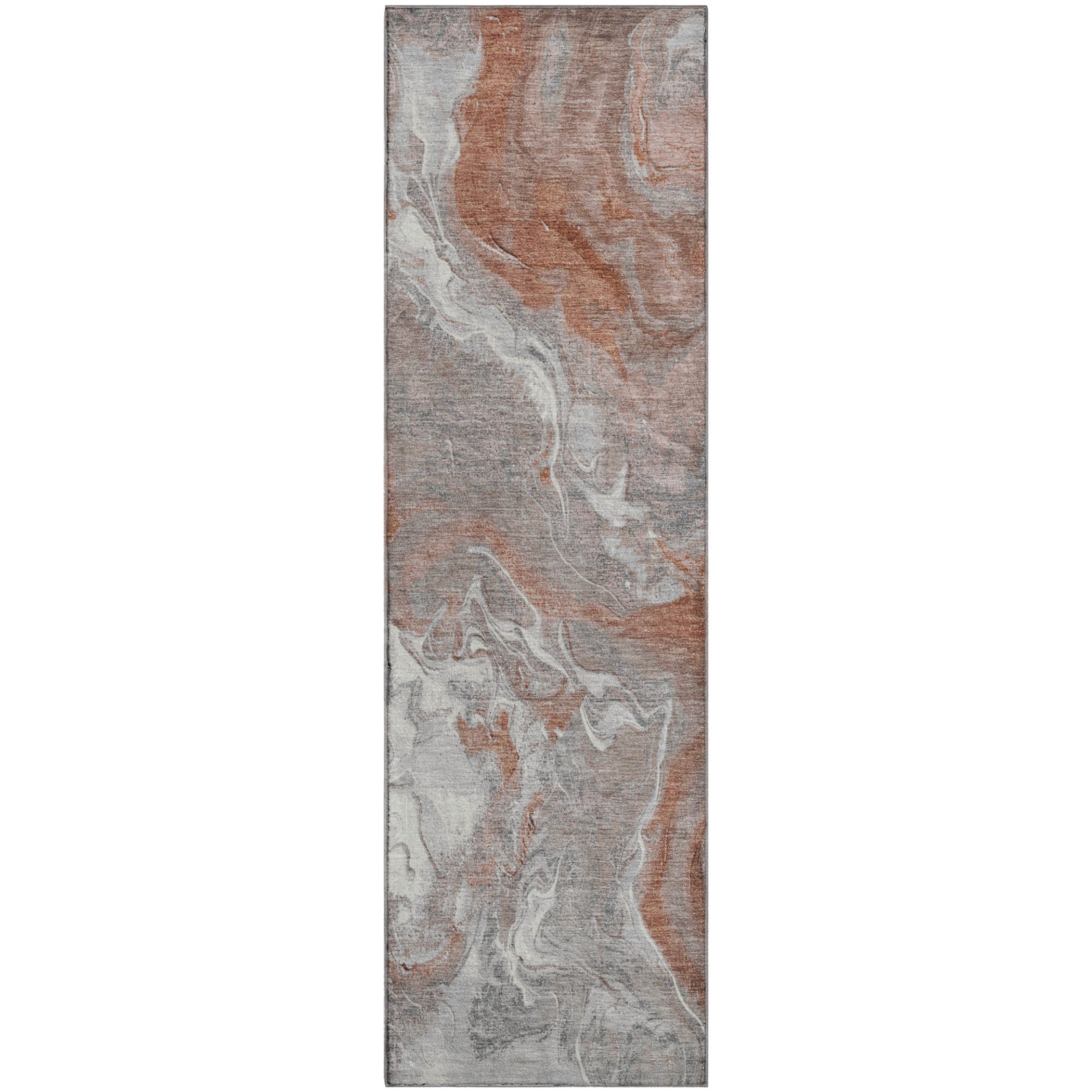 Sarajevo Machine Washable Transitional Salmon Orange Rug 2'3" x 7'6" #shape_Runner
