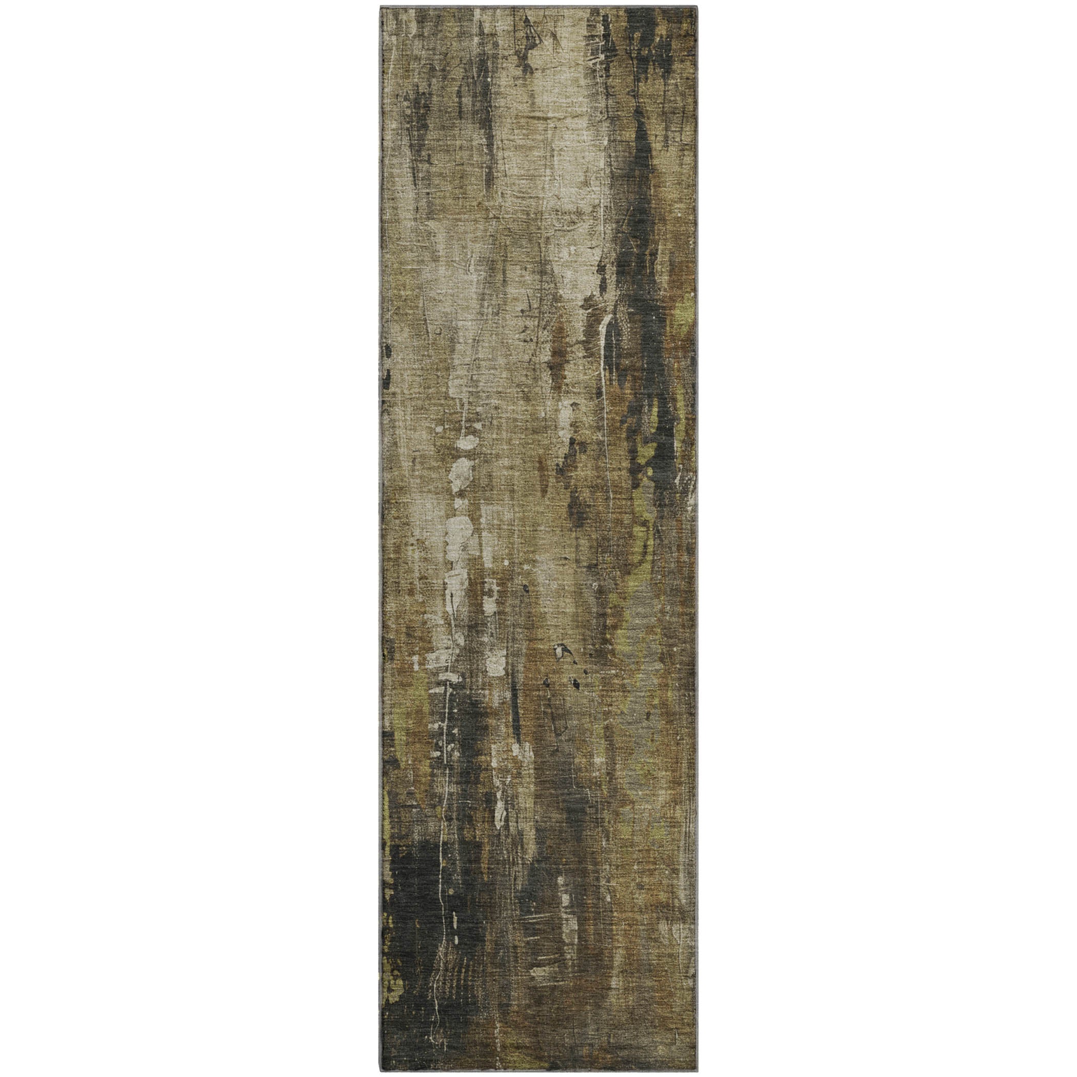 Mdina Machine Washable Transitional Beige Brown Rug 2'3" x 7'6" #shape_Runner