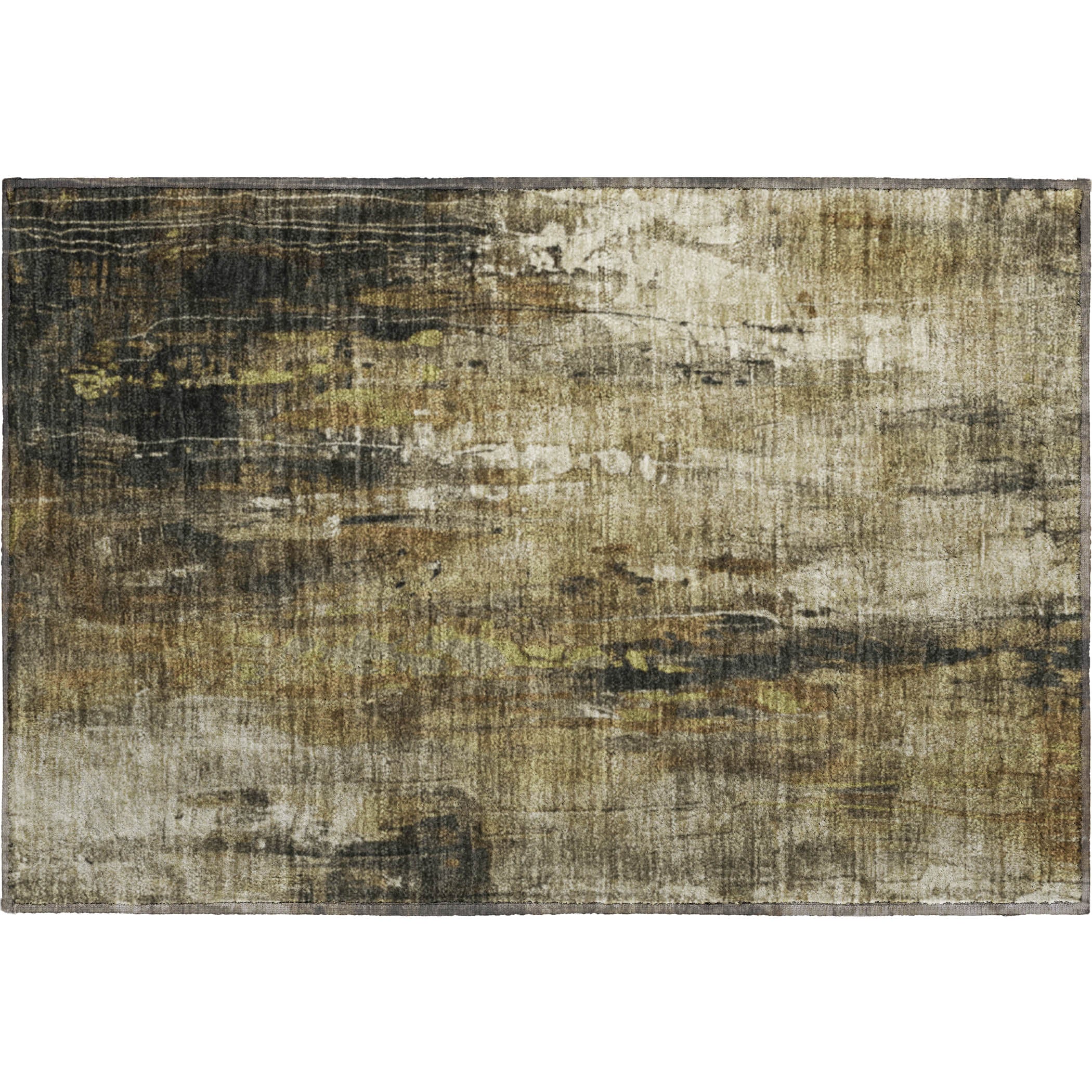 Mdina Machine Washable Transitional Beige Brown Rug 1'8" x 2'6" #shape_Rectangle