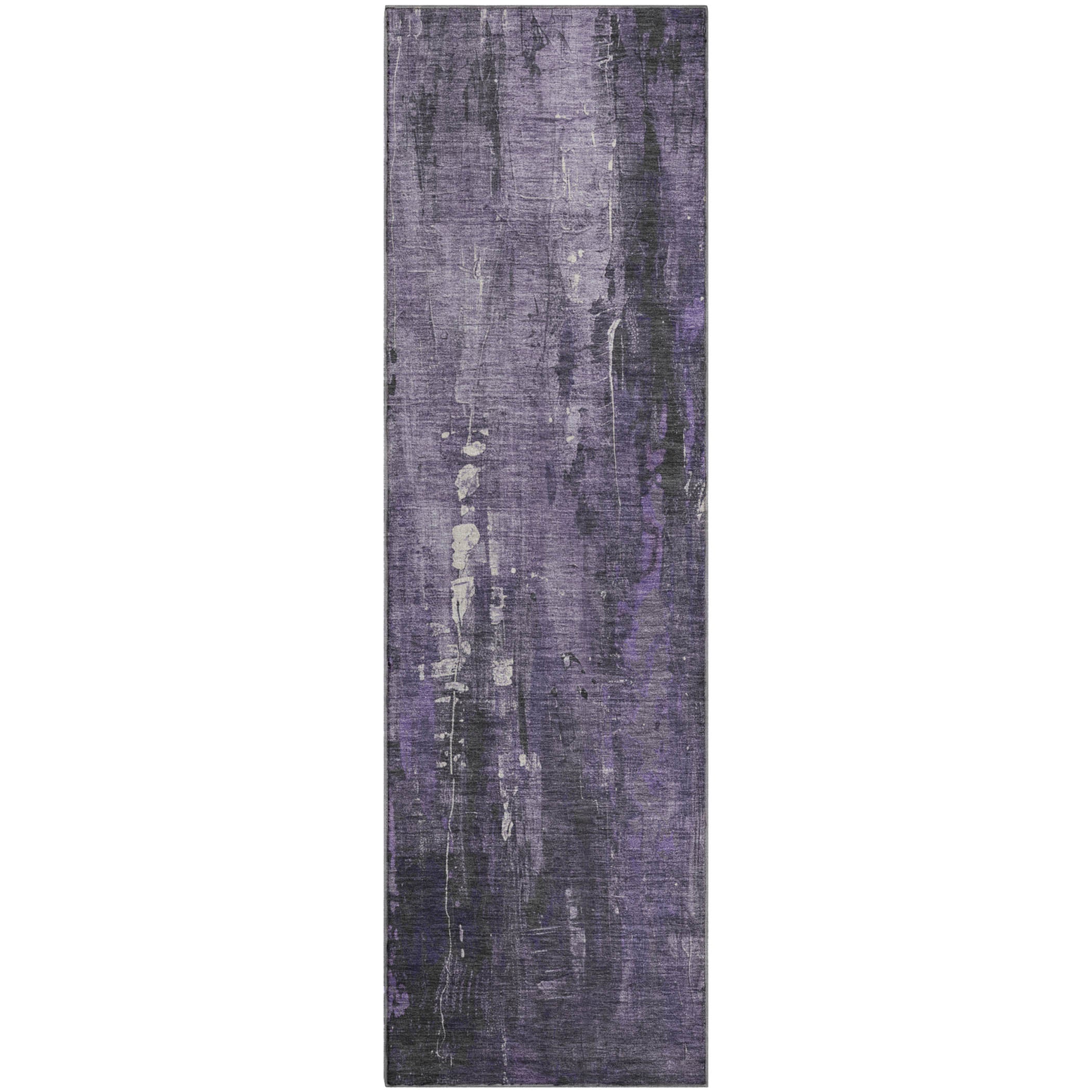 Mdina Machine Washable Transitional Purple Rug 2'3" x 7'6" #shape_Runner