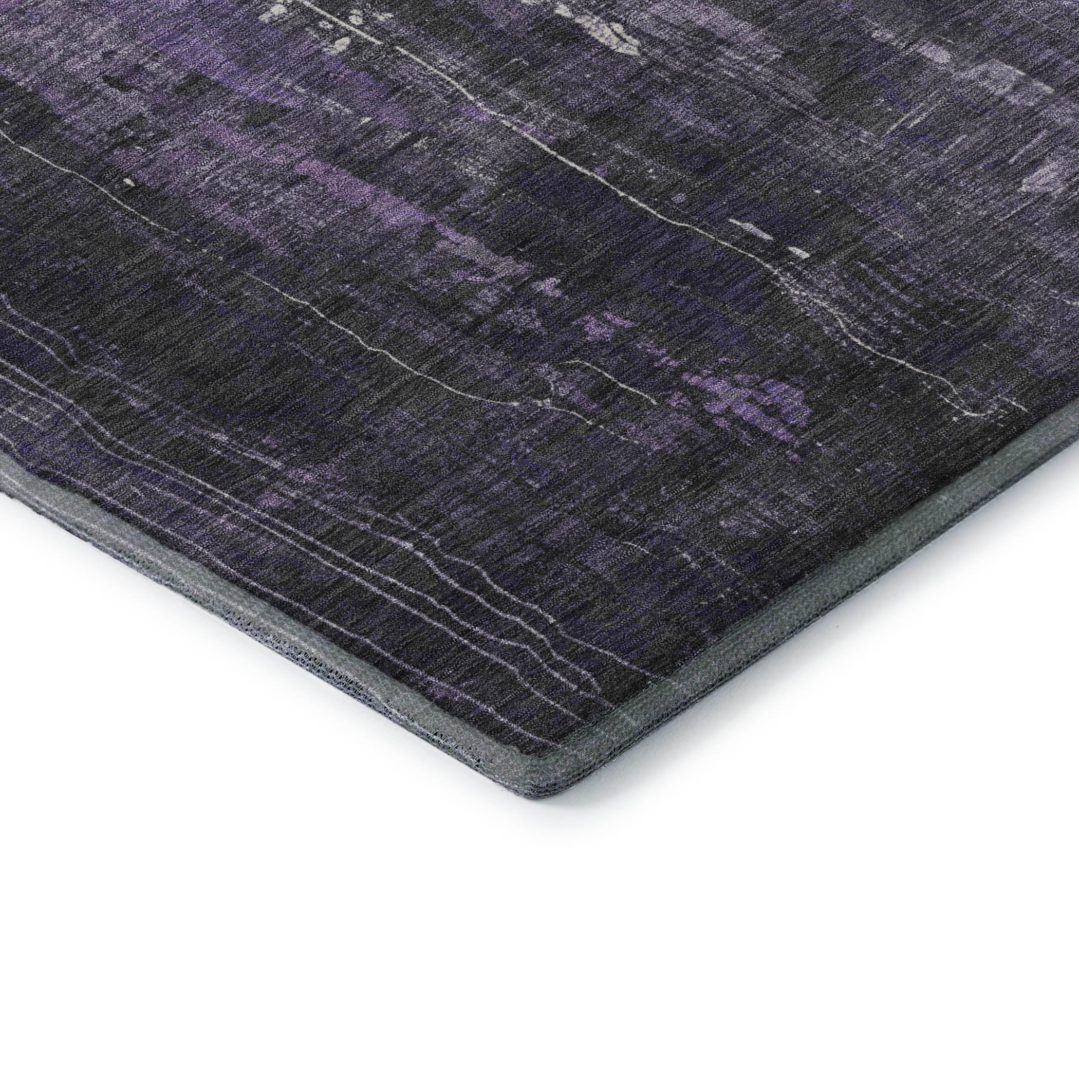 Mdina Machine Washable Transitional Purple Rug 1'8" x 2'6" #shape_Rectangle