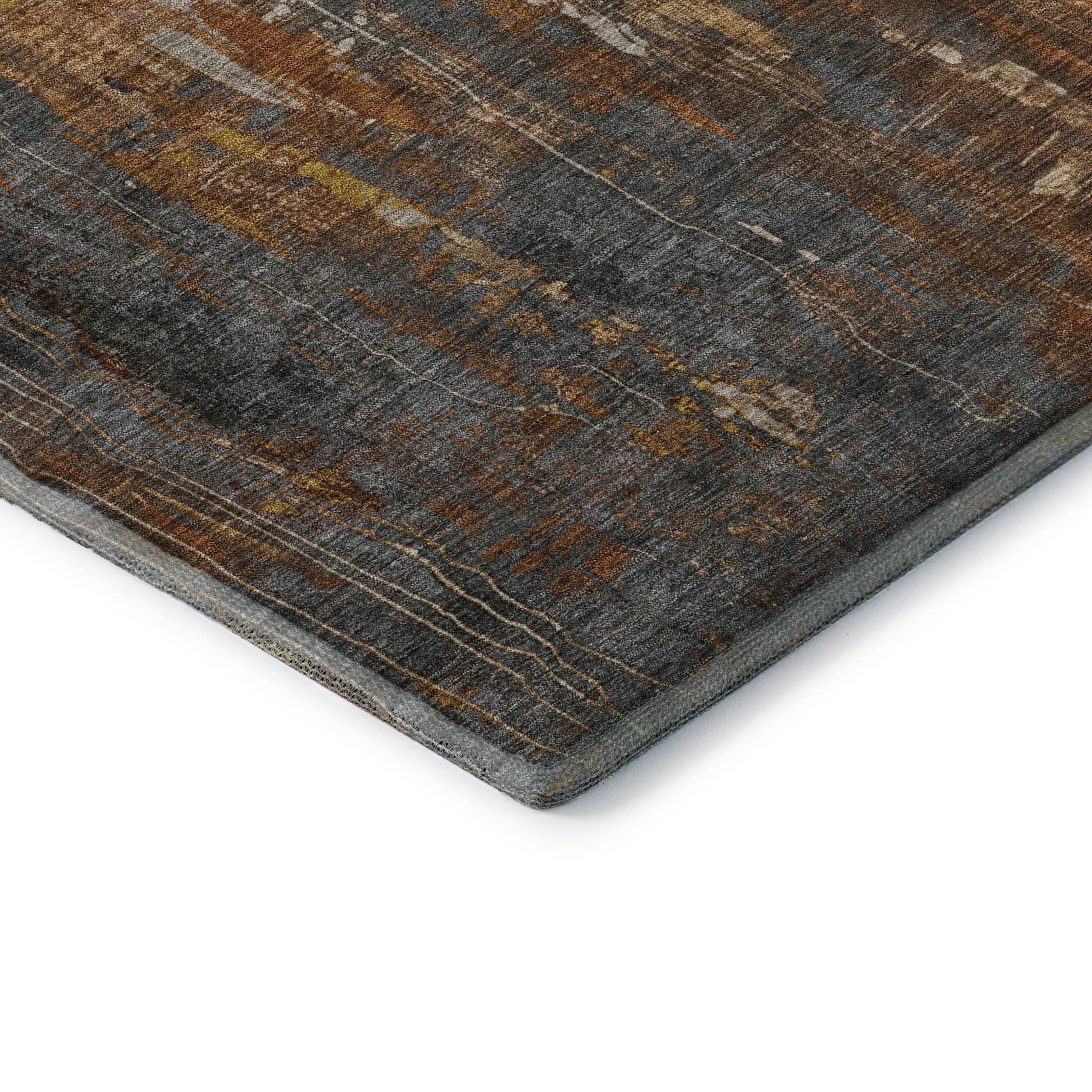 Mdina Machine Washable Transitional Rust Orange Rug 1'8" x 2'6" #shape_Rectangle