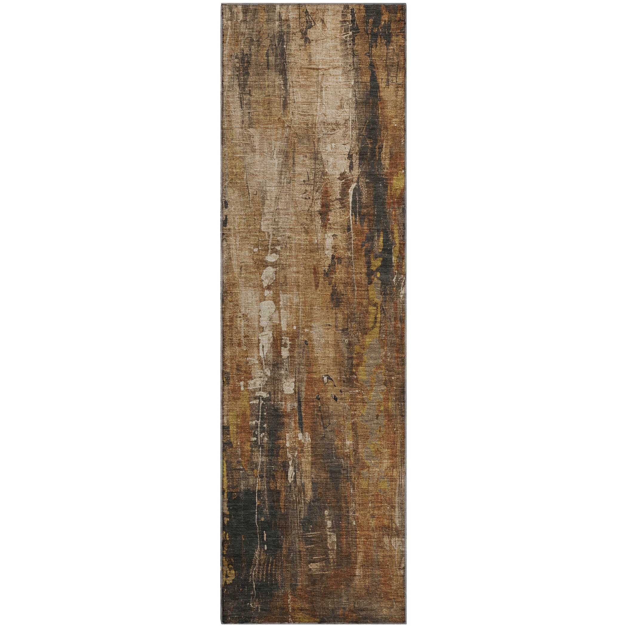 Mdina Machine Washable Transitional Taupe Brown Rug 2'3" x 7'6" #shape_Runner