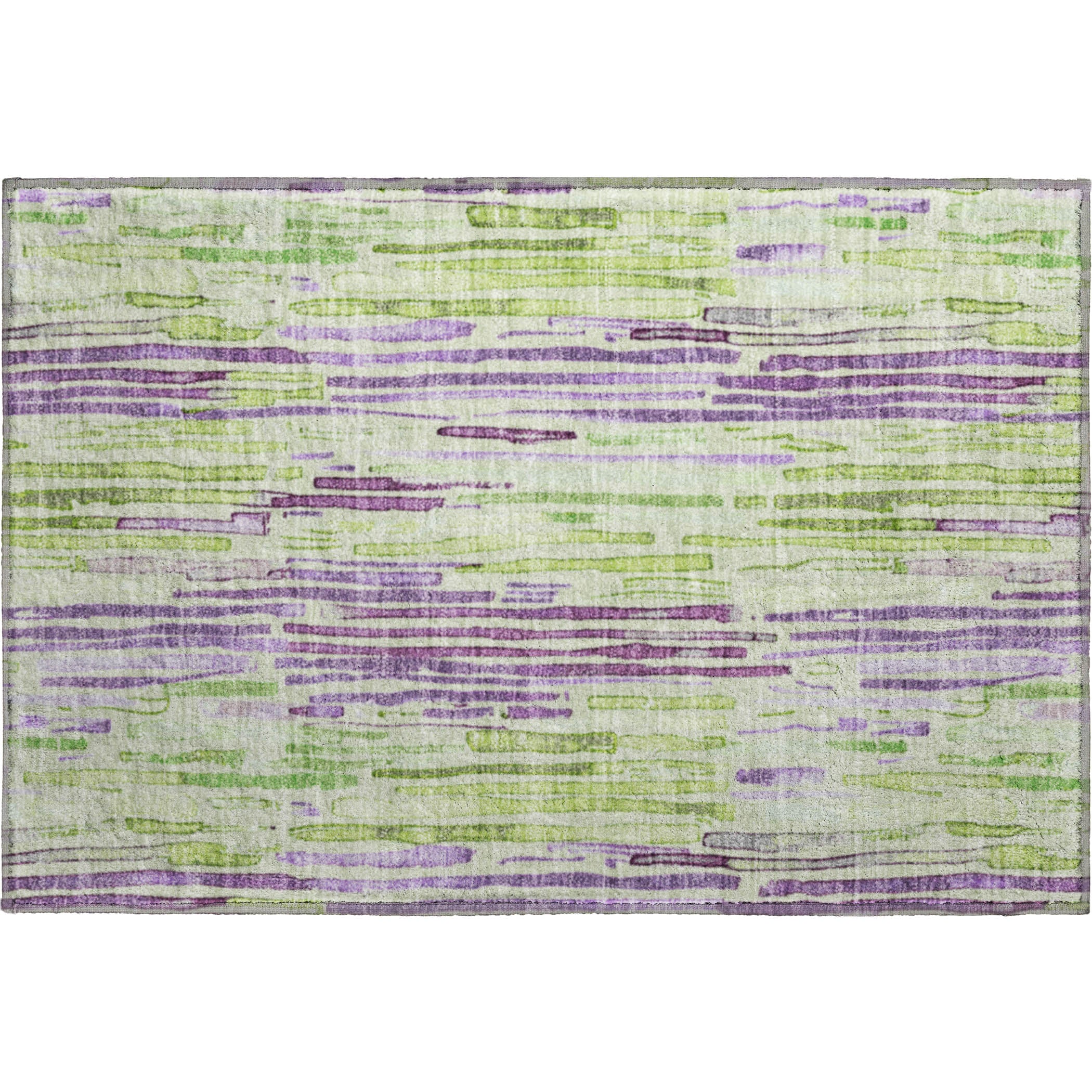 Prague Machine Washable Transitional Aloe Green Rug 1'8" x 2'6" #shape_Rectangle
