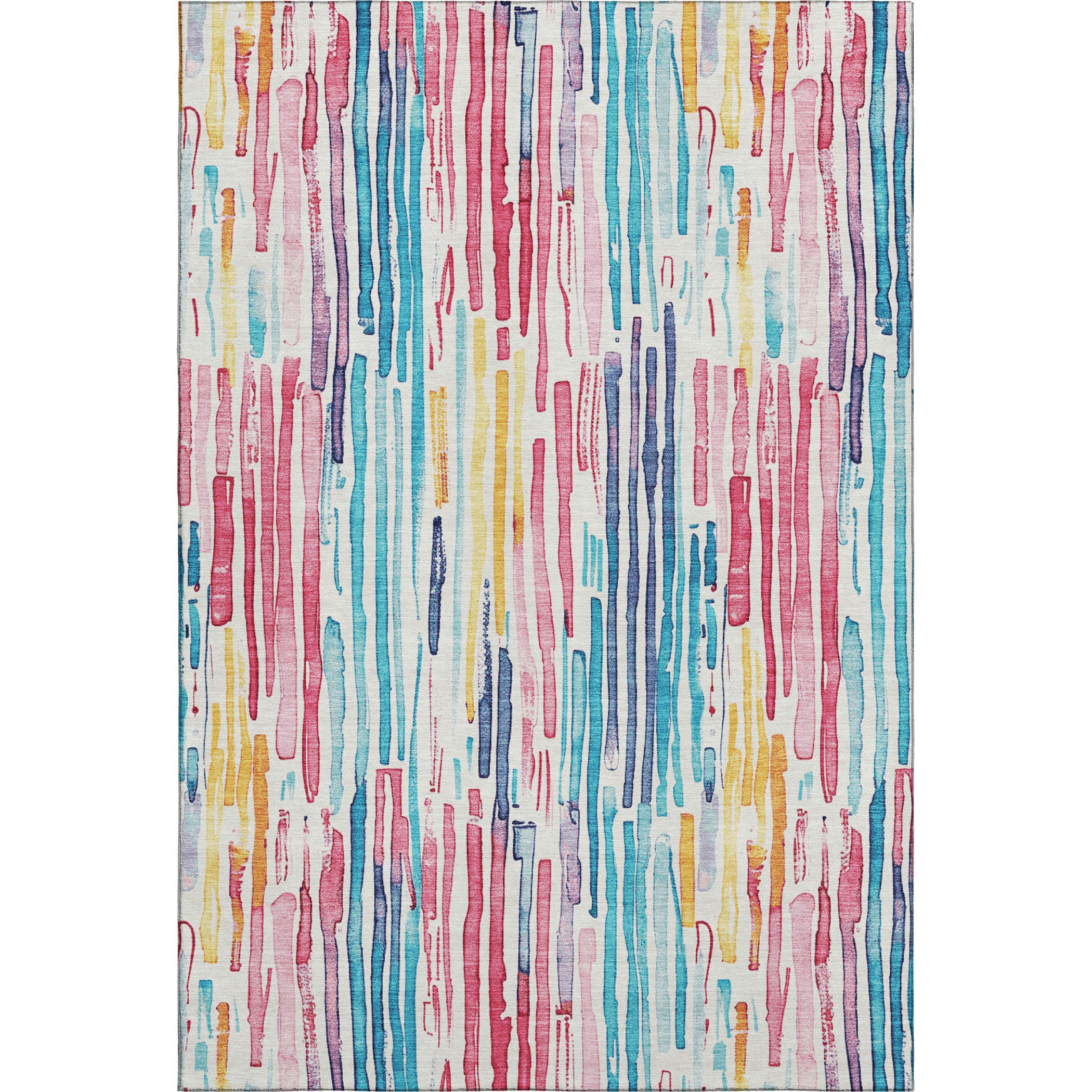 Prague Machine Washable Transitional White Ivory Rug 2'6" x 3'10" #shape_Rectangle