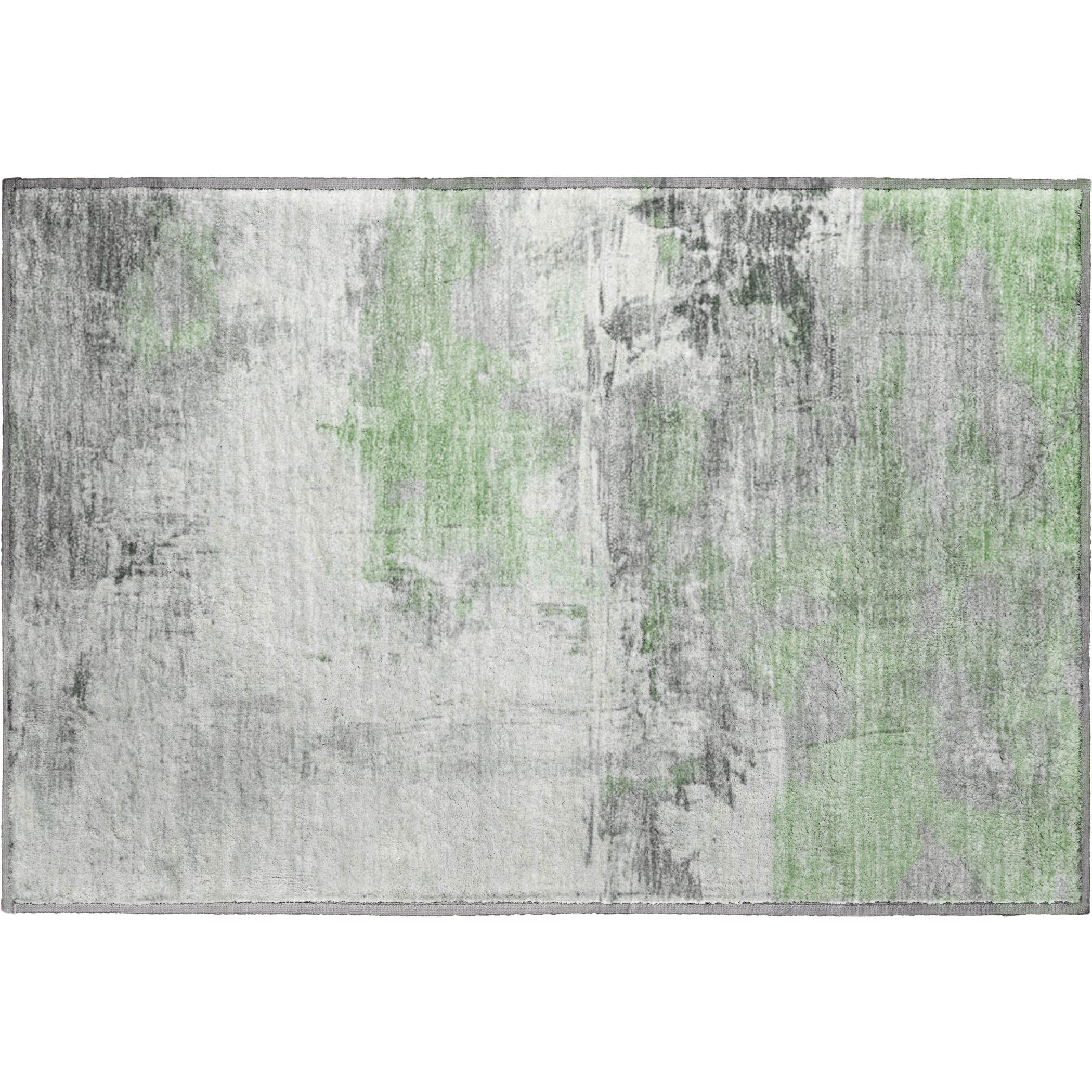 Bern Machine Washable Transitional Aloe Green Rug 1'8" x 2'6" #shape_Rectangle