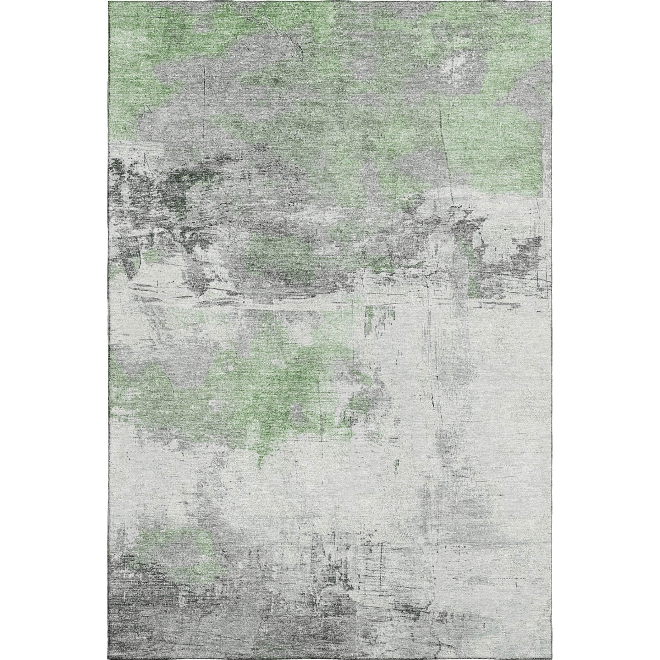 Bern Machine Washable Transitional Aloe Green Rug 2'6" x 3'10" #shape_Rectangle