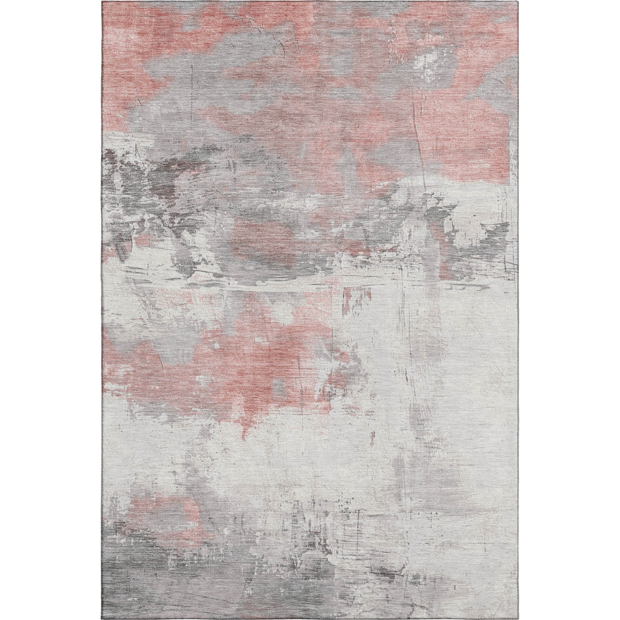 Bern Machine Washable Transitional Coral Orange Rug 2'6" x 3'10" #shape_Rectangle