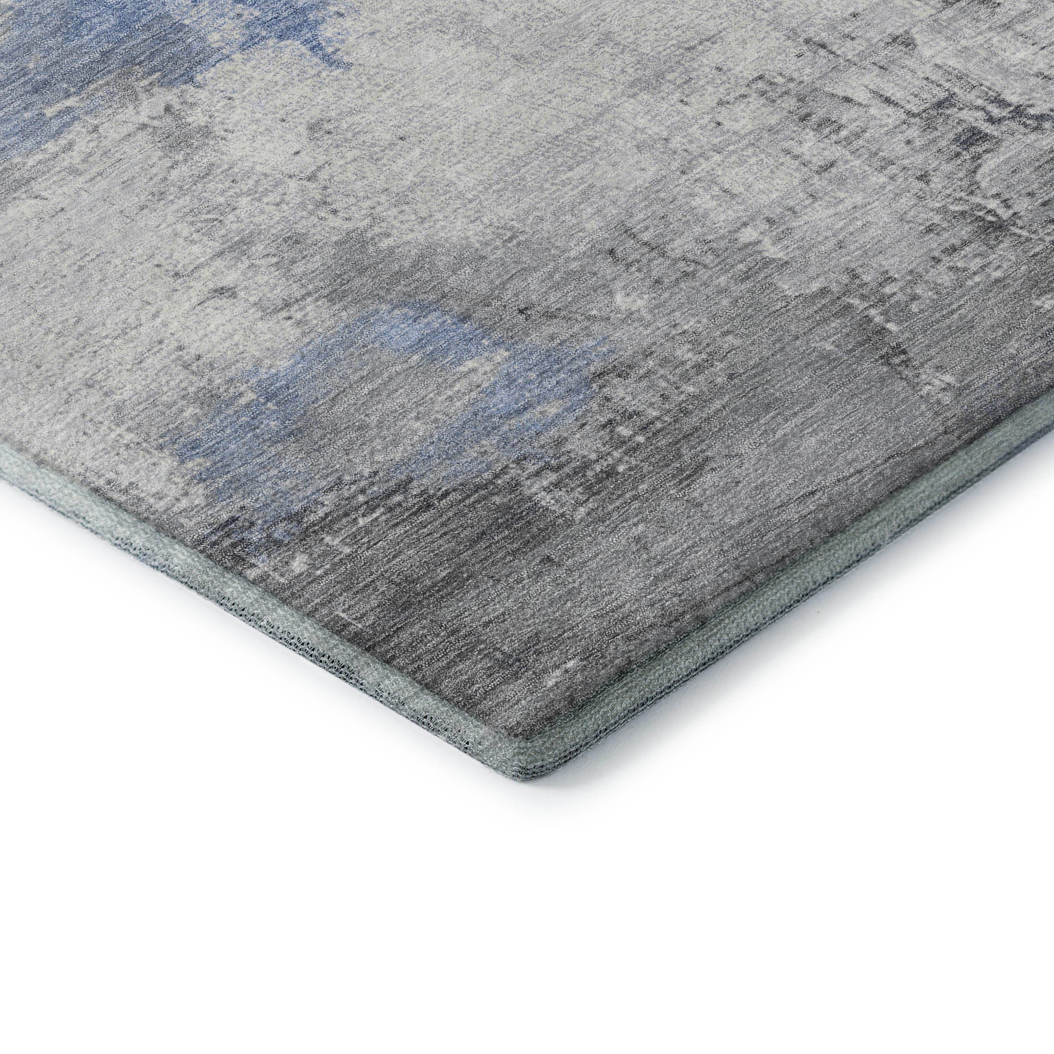 Bern Machine Washable Transitional Denim Blue Rug 1'8" x 2'6" #shape_Rectangle