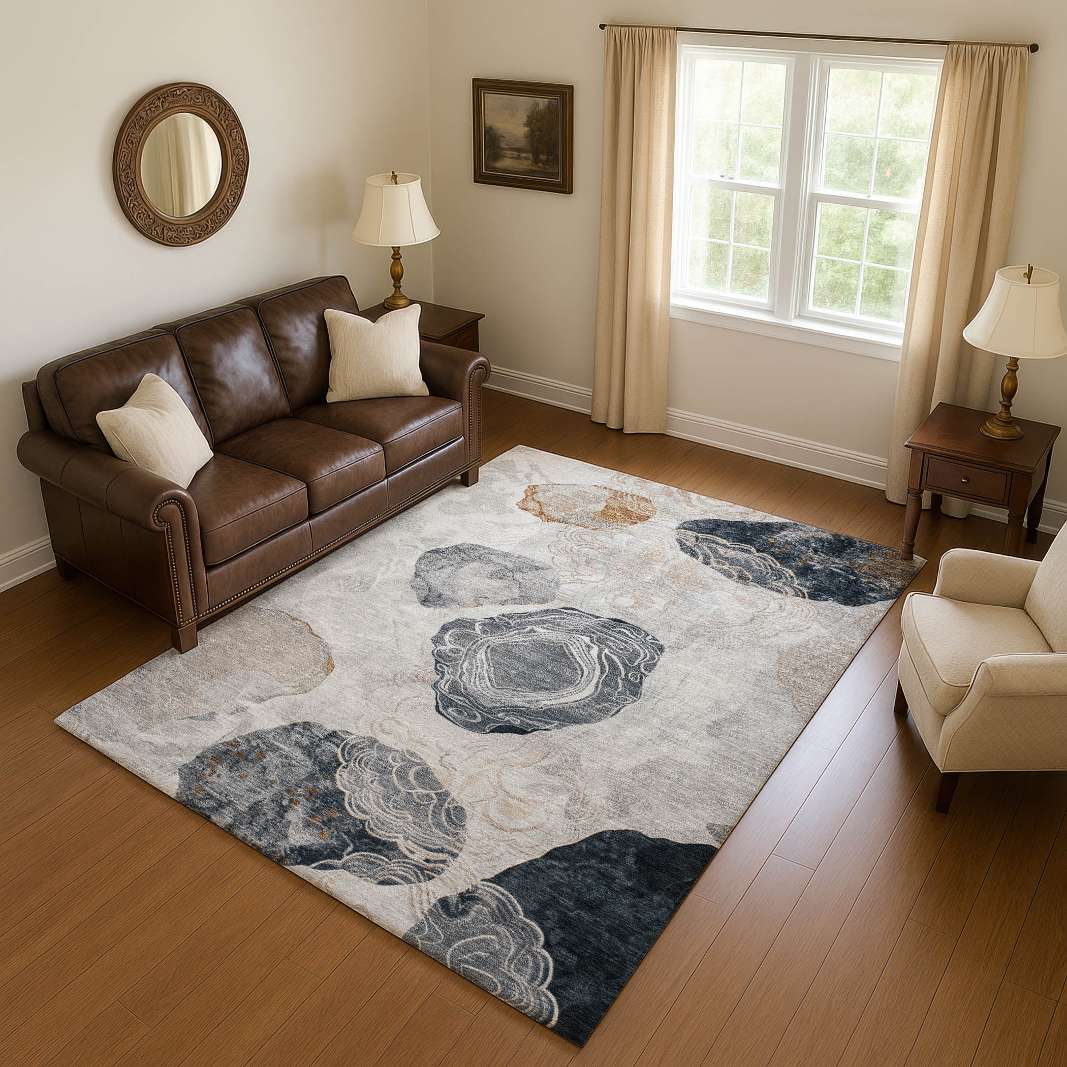 Baku Machine Washable Transitional Gray Rug 2'6" x 3'10" #shape_Rectangle