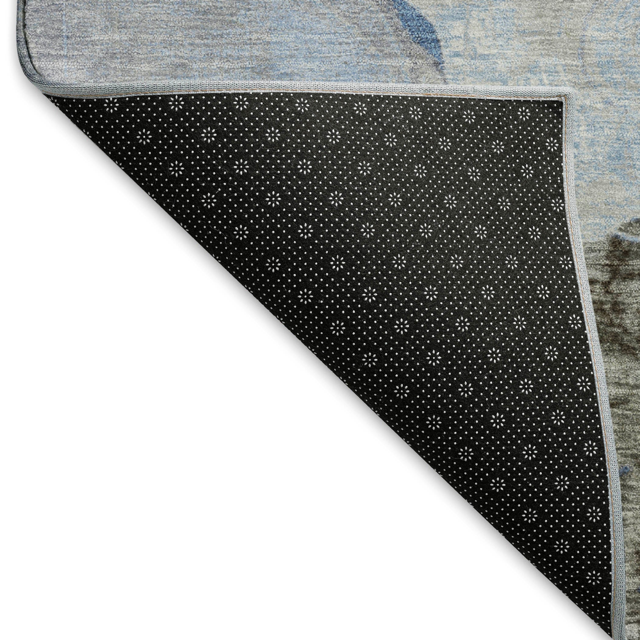 Baku Machine Washable Transitional Sky Blue Rug 1'8" x 2'6" #shape_Rectangle