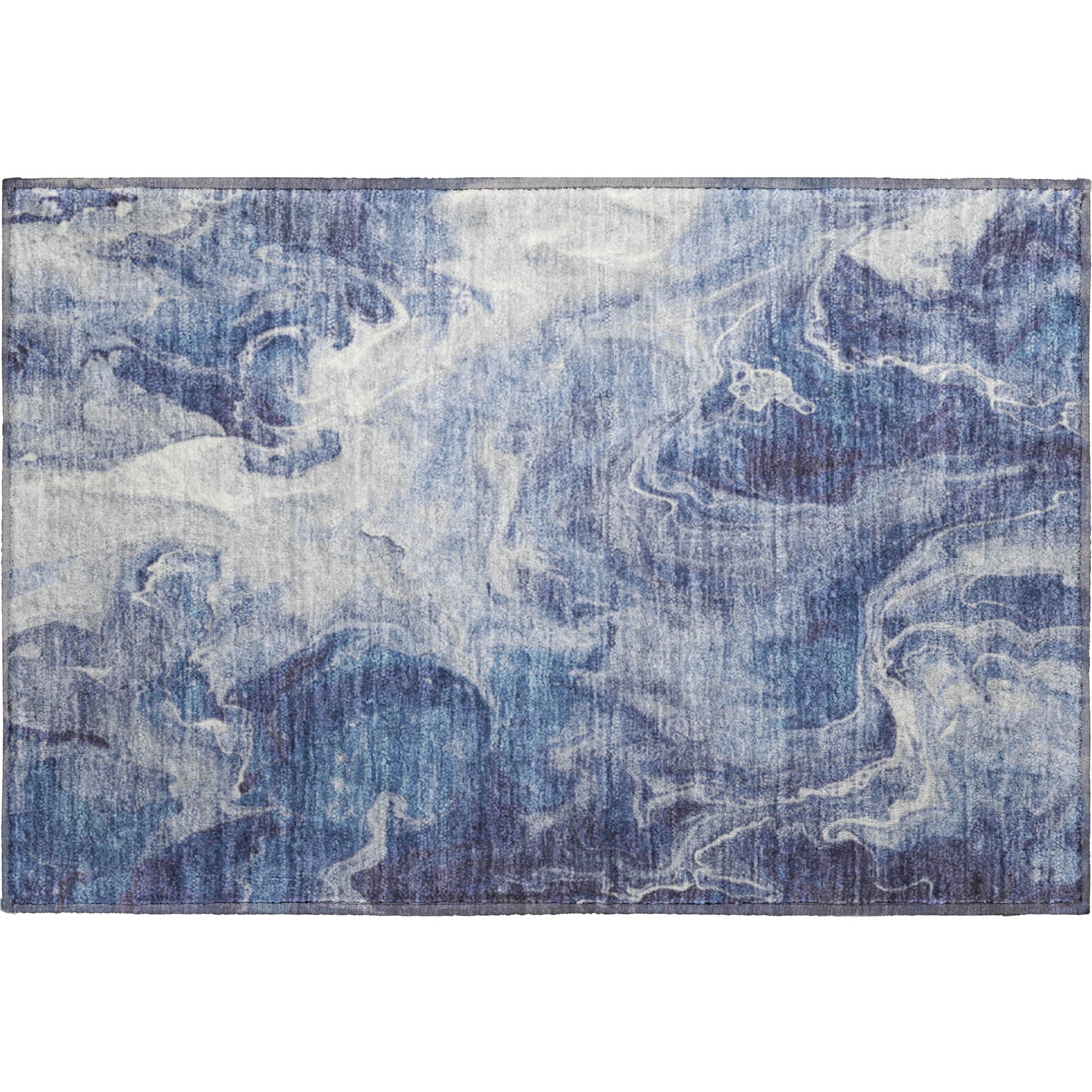 Chiang Mai Machine Washable Transitional Blue Rug 1'8" x 2'6" #shape_Rectangle