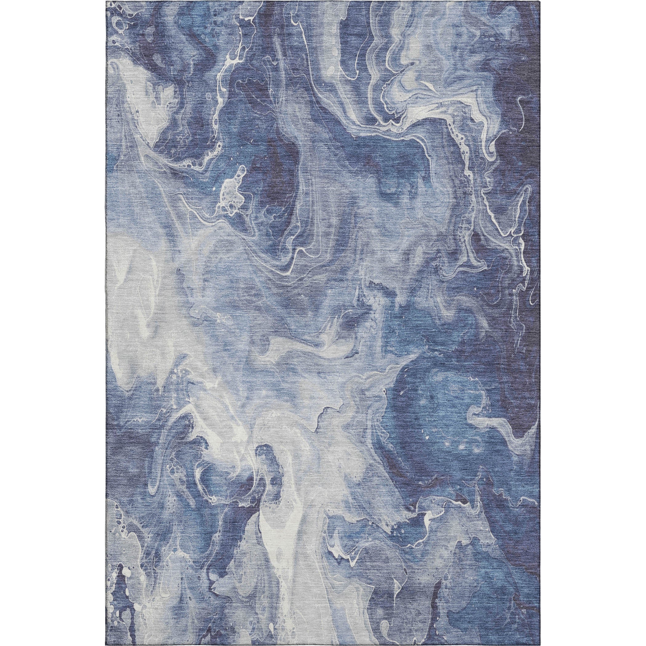 Chiang Mai Machine Washable Transitional Blue Rug 2'6" x 3'10" #shape_Rectangle