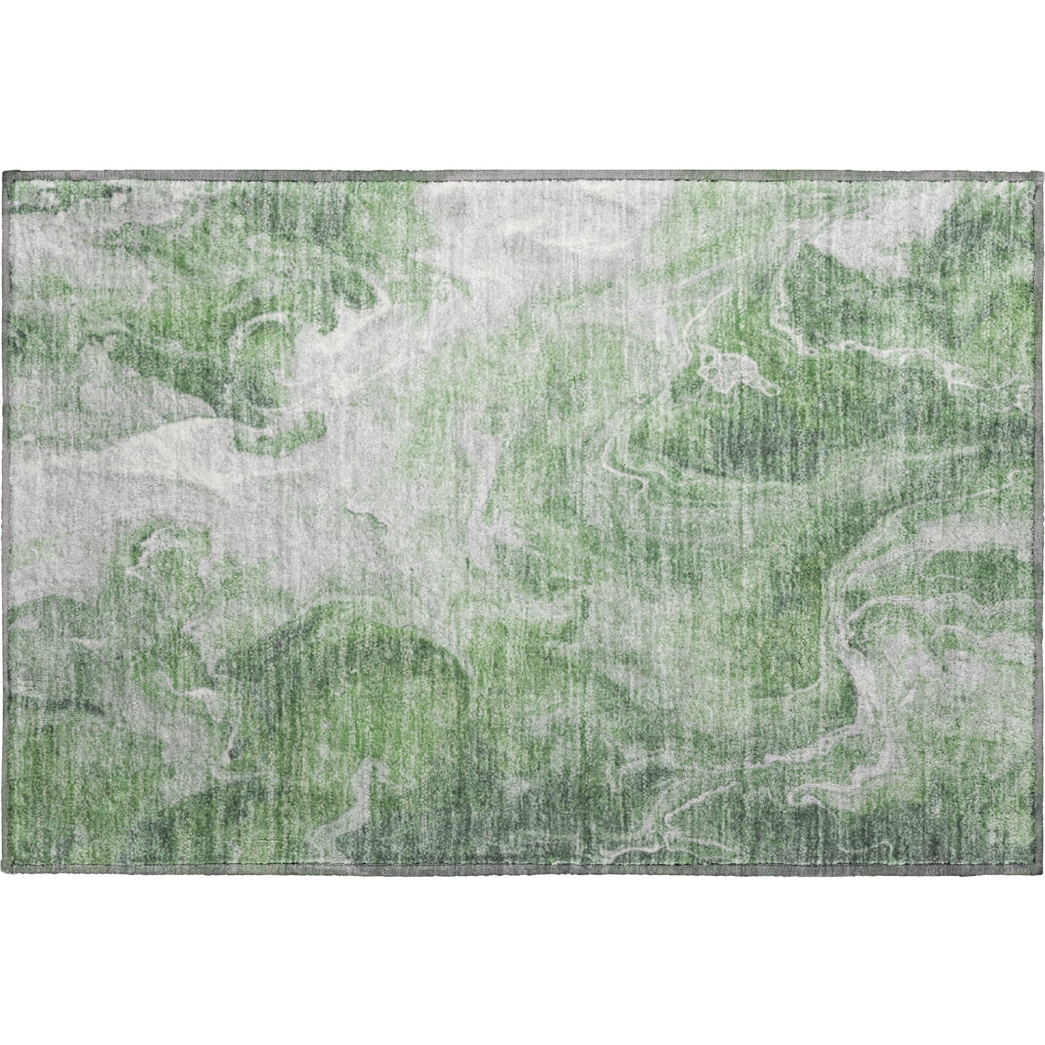 Chiang Mai Machine Washable Transitional Green Rug 1'8" x 2'6" #shape_Rectangle