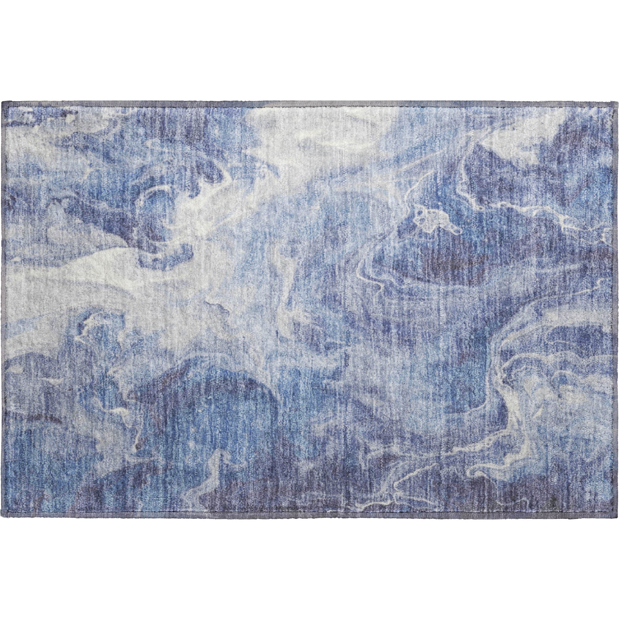 Chiang Mai Machine Washable Transitional Navy Blue Rug 1'8" x 2'6" #shape_Rectangle