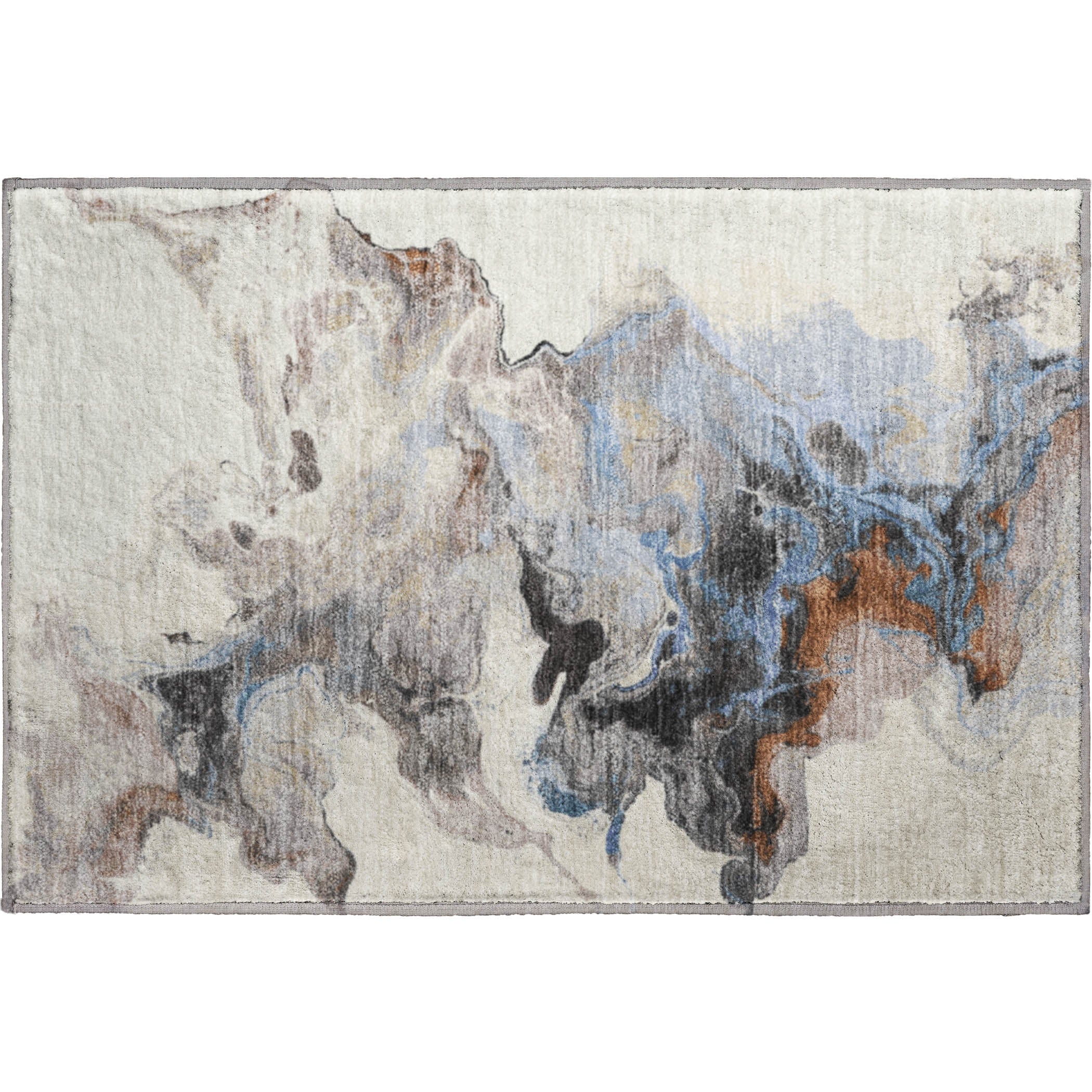 Split Machine Washable Transitional Beige Brown Rug 1'8" x 2'6" #shape_Rectangle