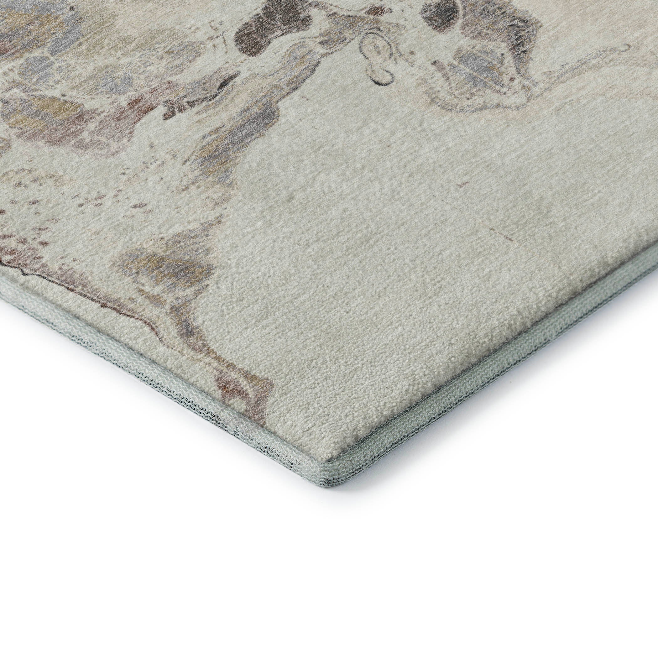 Split Machine Washable Transitional Beige Brown Rug 1'8" x 2'6" #shape_Rectangle