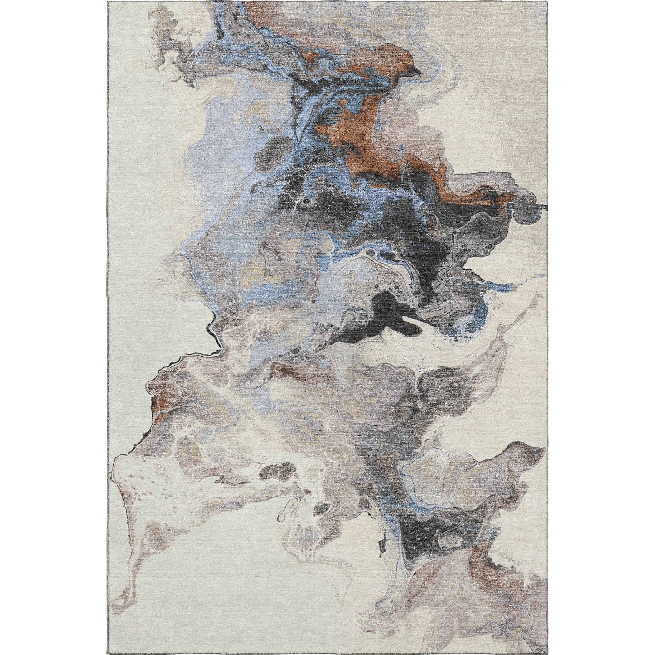 Split Machine Washable Transitional Beige Brown Rug 2'6" x 3'10" #shape_Rectangle