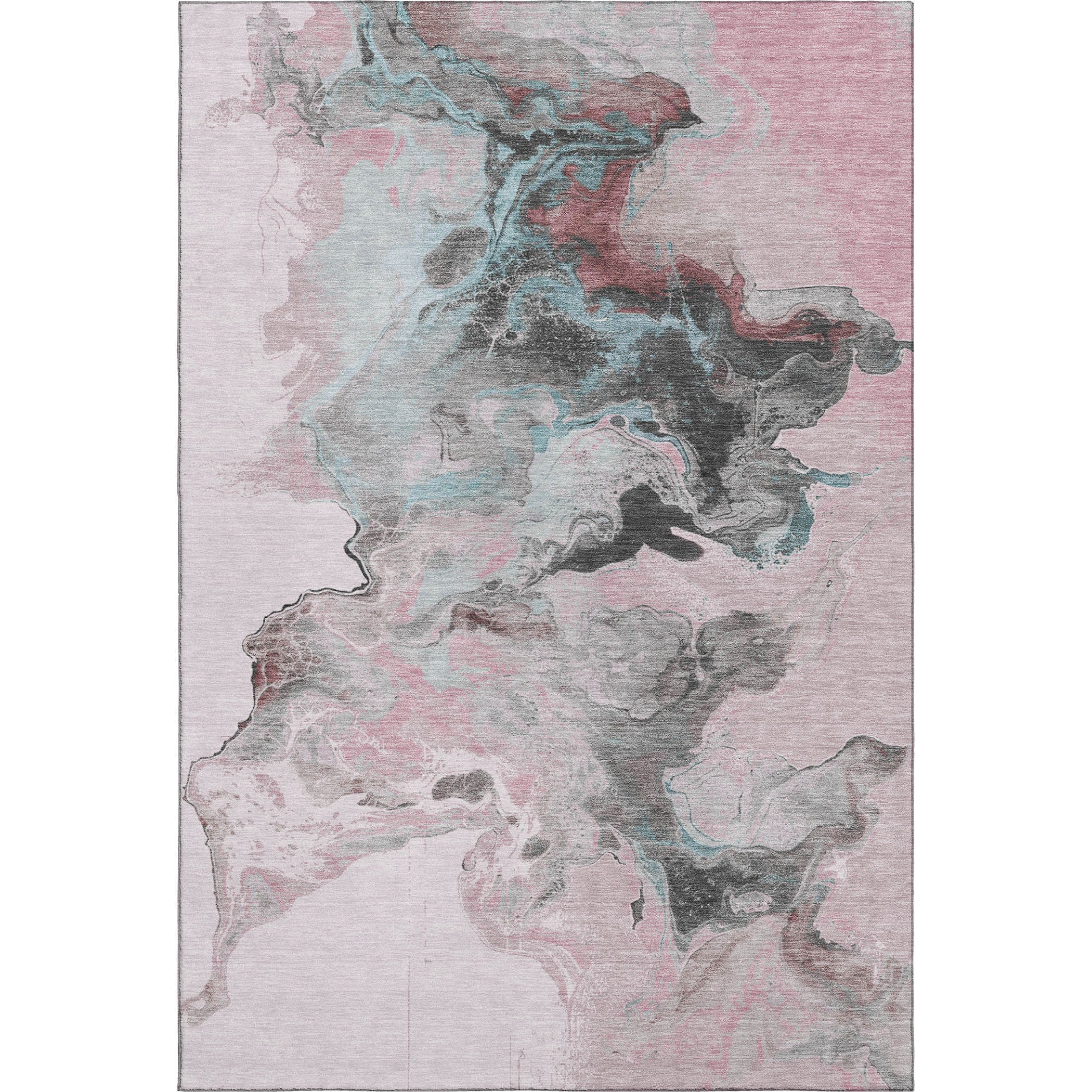 Split Machine Washable Transitional Pink Rug 2'6" x 3'10" #shape_Rectangle