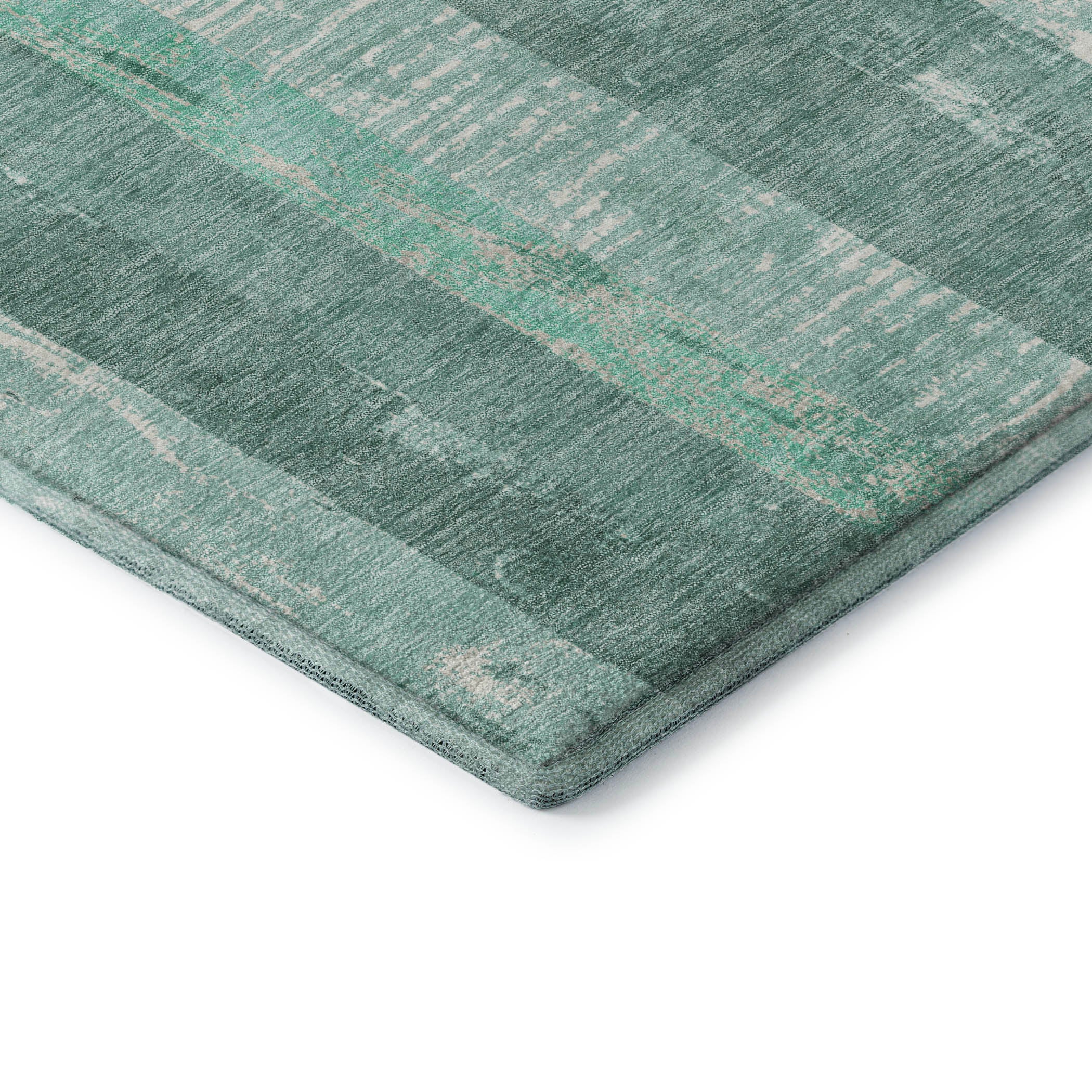 Antigua Machine Washable Transitional Seafoam Blue Rug 1'8" x 2'6" #shape_Rectangle