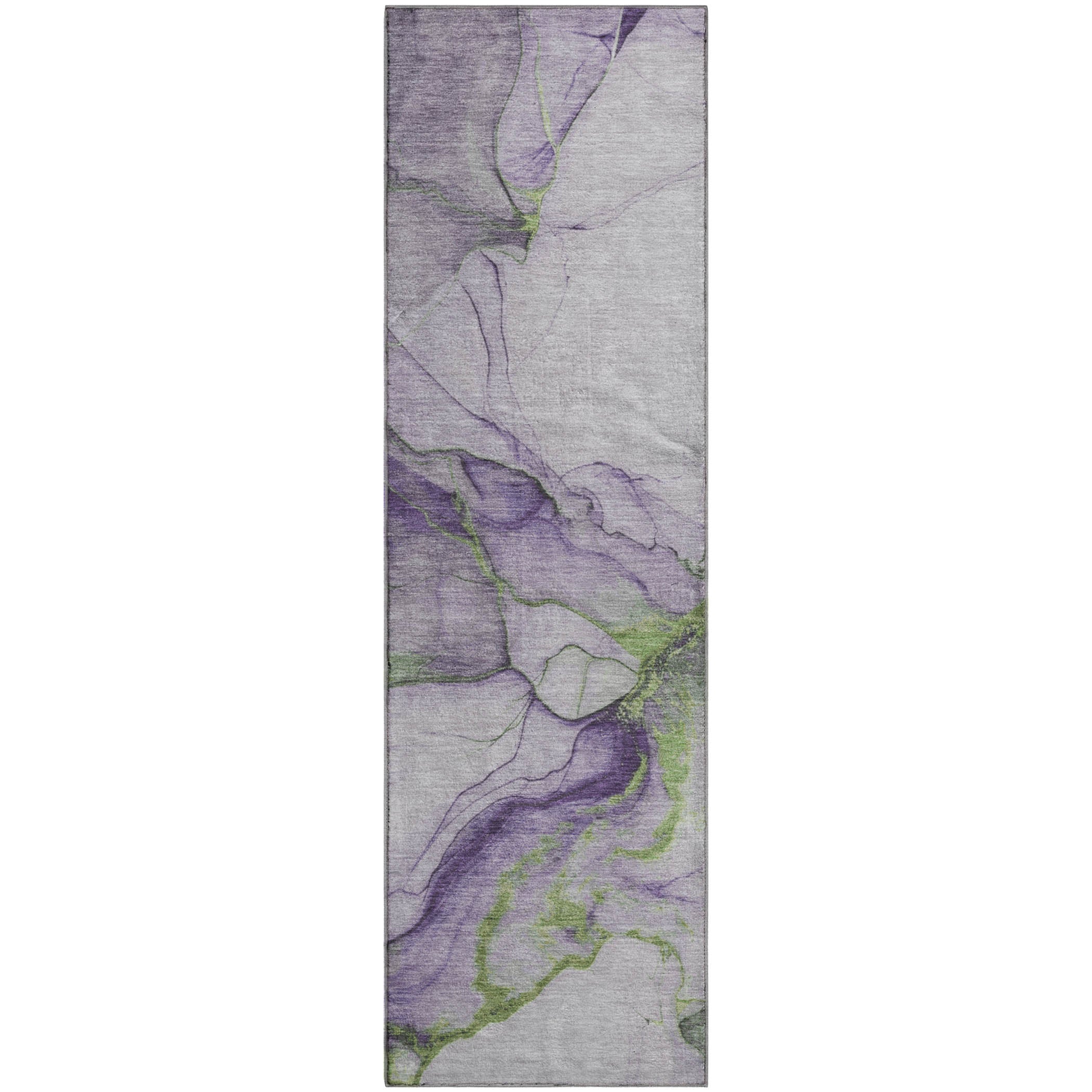 Bruges Machine Washable Transitional Purple Rug 2'3" x 7'6" #shape_Runner