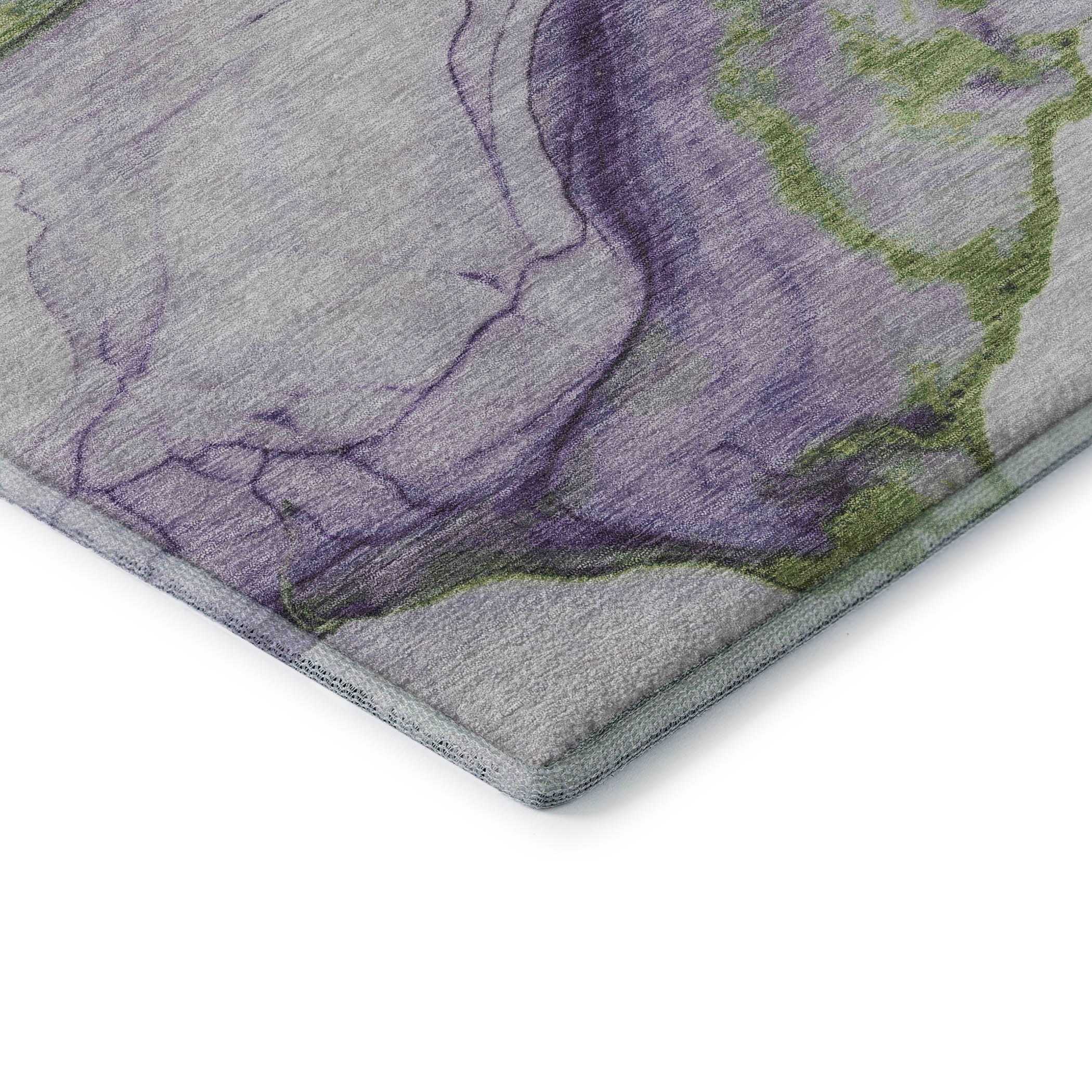 Bruges Machine Washable Transitional Purple Rug 1'8" x 2'6" #shape_Rectangle