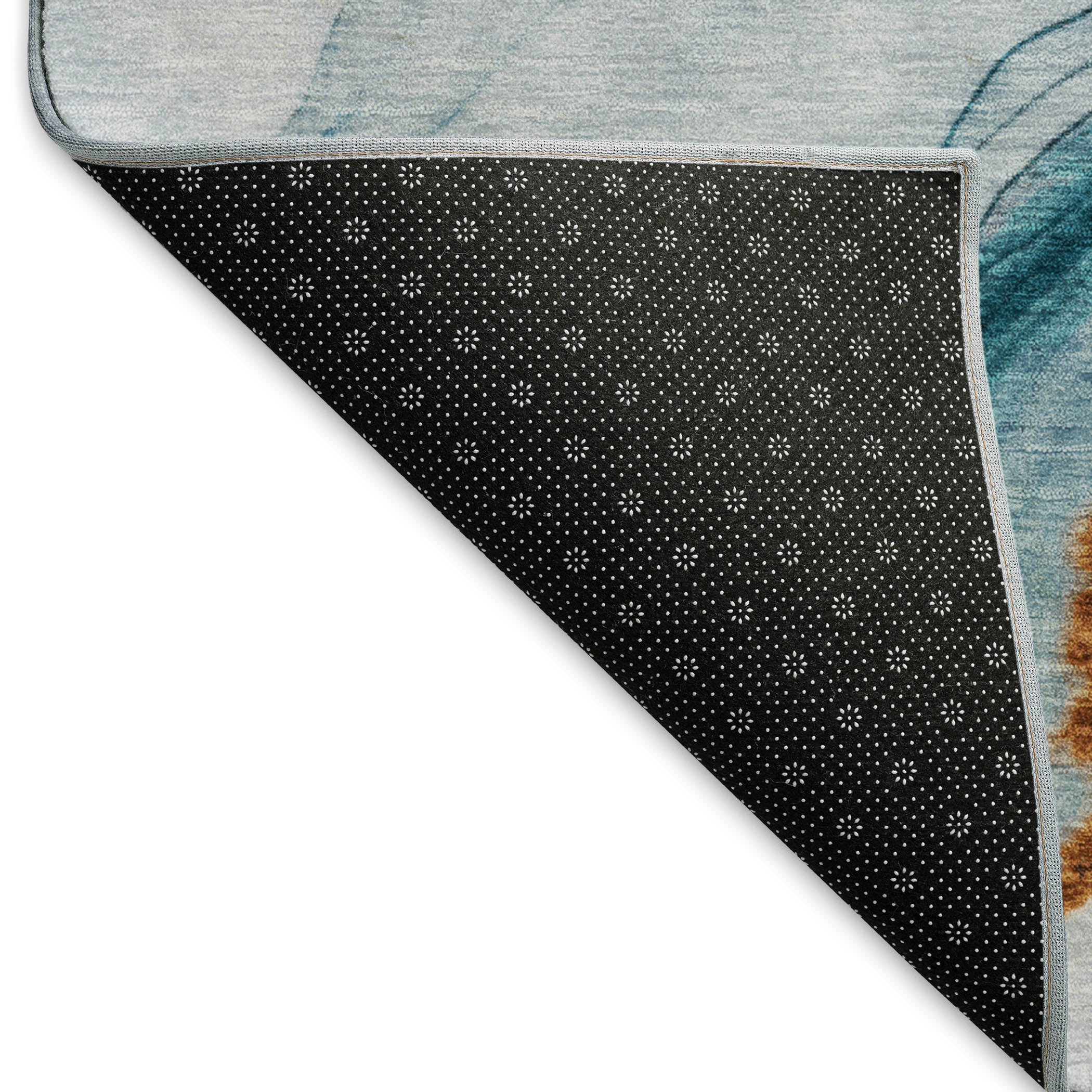 Bruges Machine Washable Transitional Sky Blue Rug 1'8" x 2'6" #shape_Rectangle