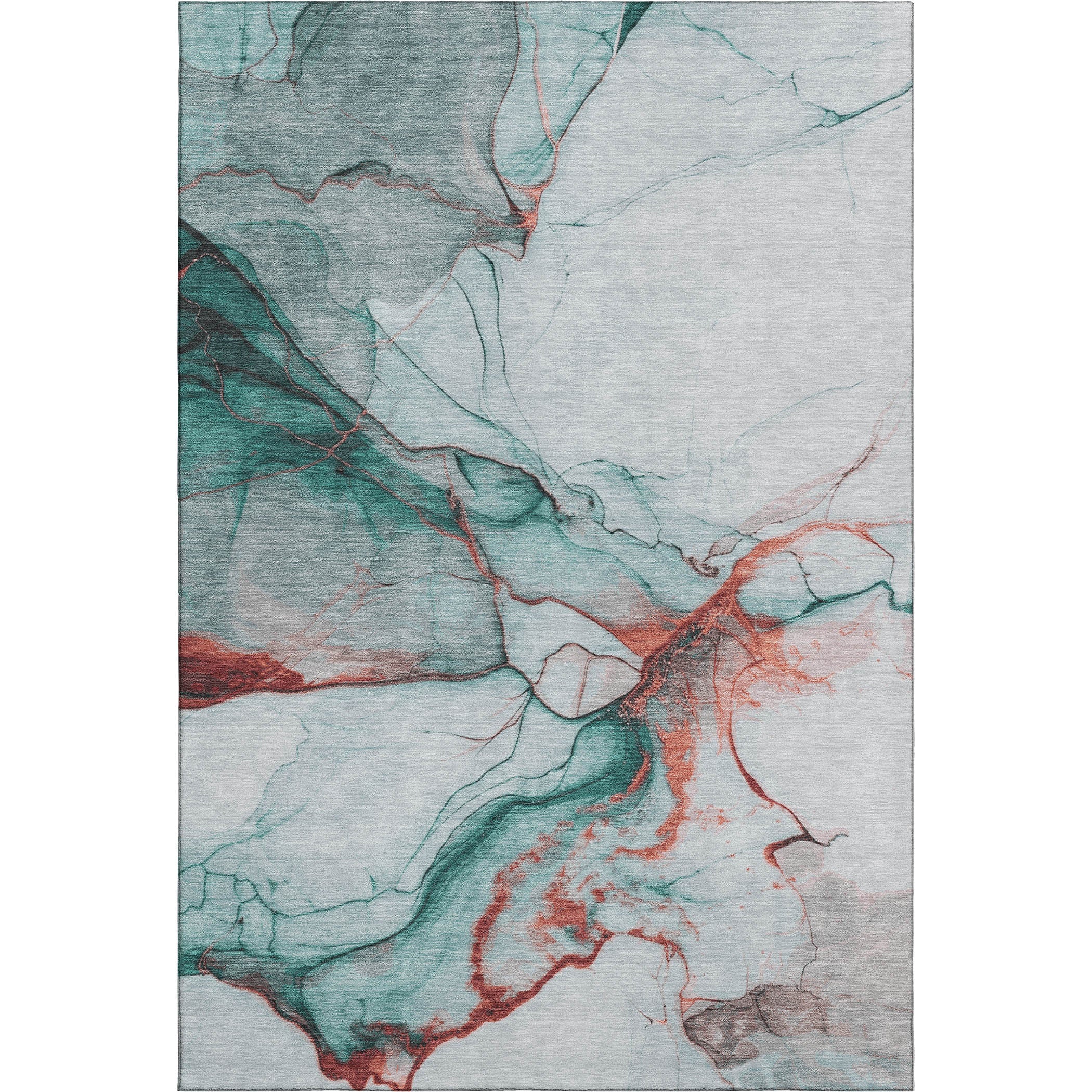 Bruges Machine Washable Transitional Teal Rug 2'6" x 3'10" #shape_Rectangle
