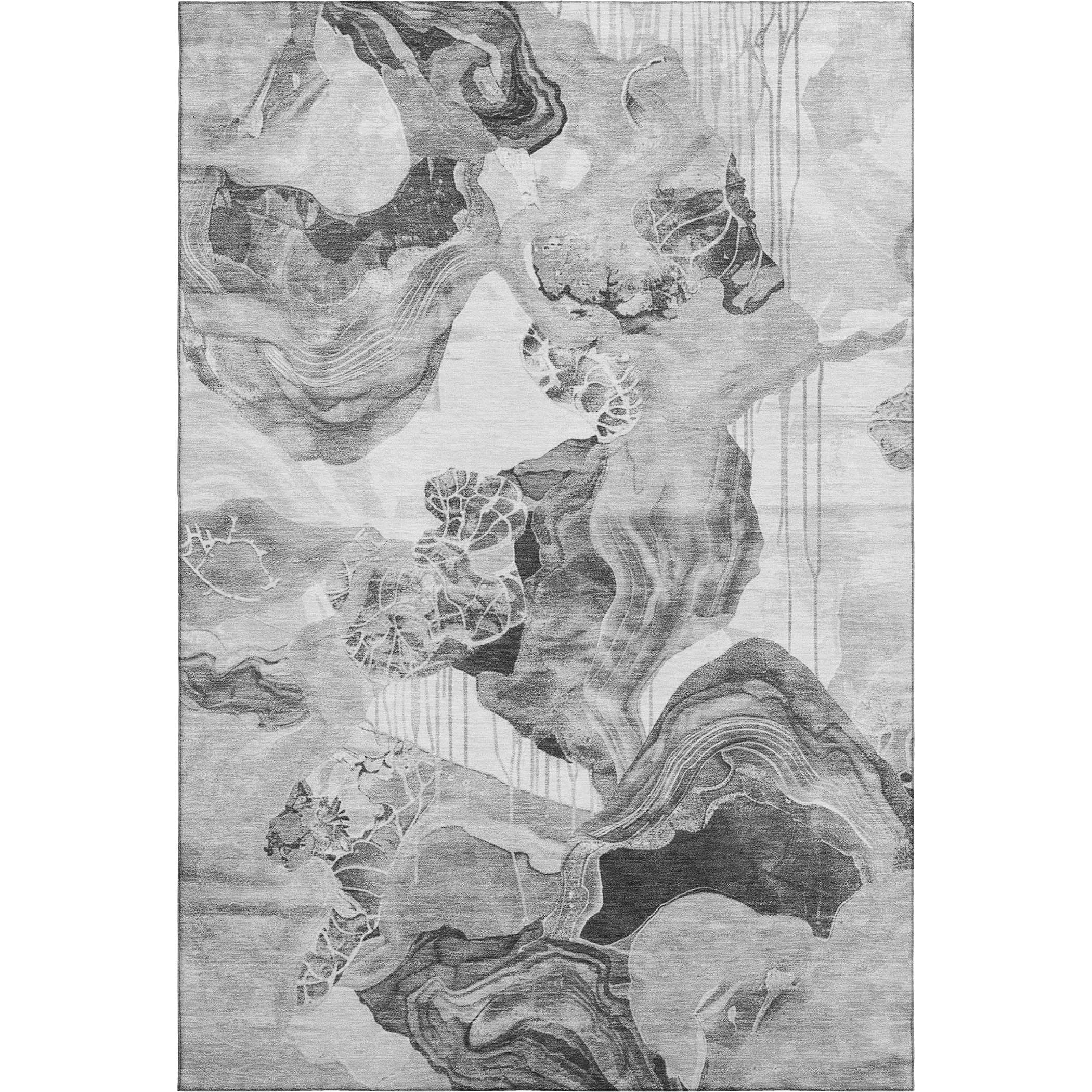 Rome Machine Washable Transitional Gray Rug 2'6" x 3'10" #shape_Rectangle