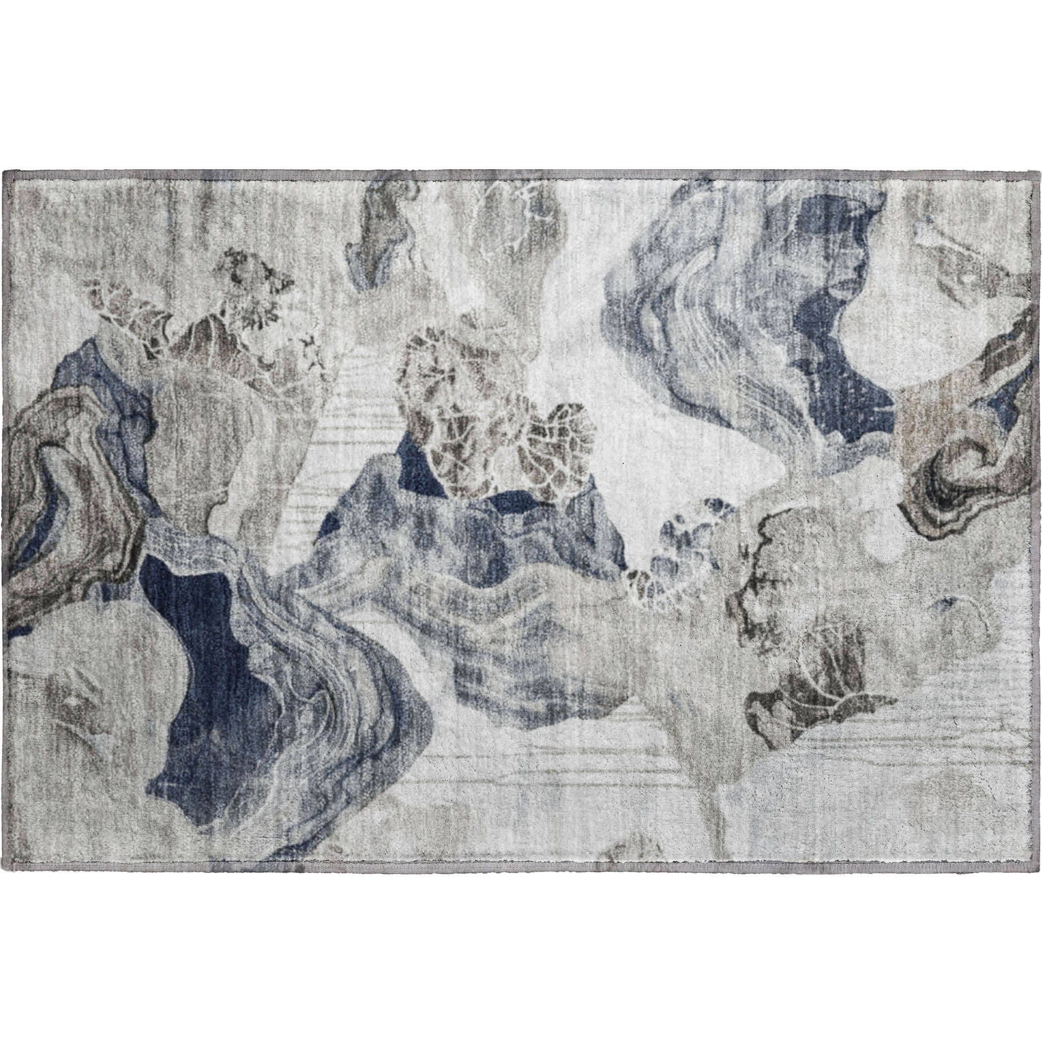 Rome Machine Washable Transitional Ivory Rug 1'8" x 2'6" #shape_Rectangle