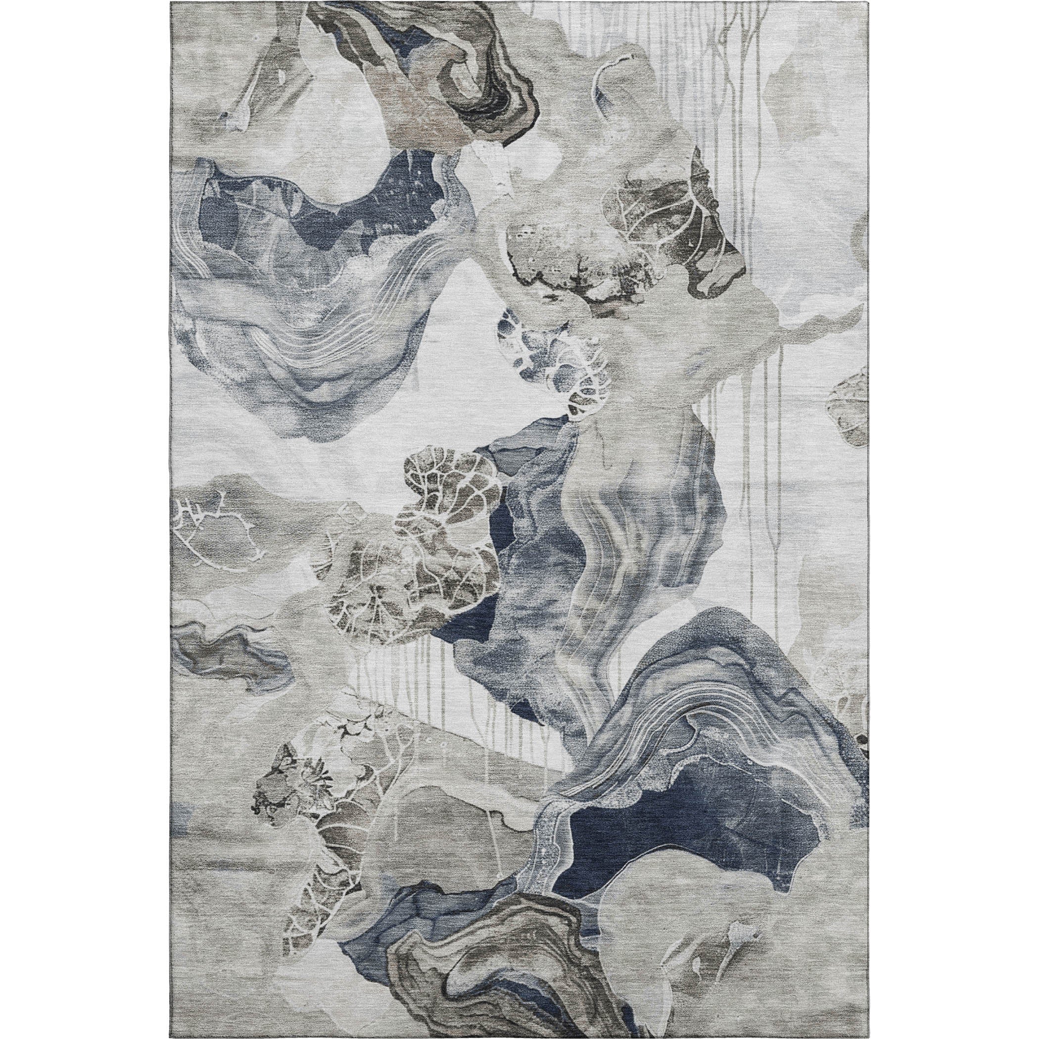 Rome Machine Washable Transitional Ivory Rug 2'6" x 3'10" #shape_Rectangle