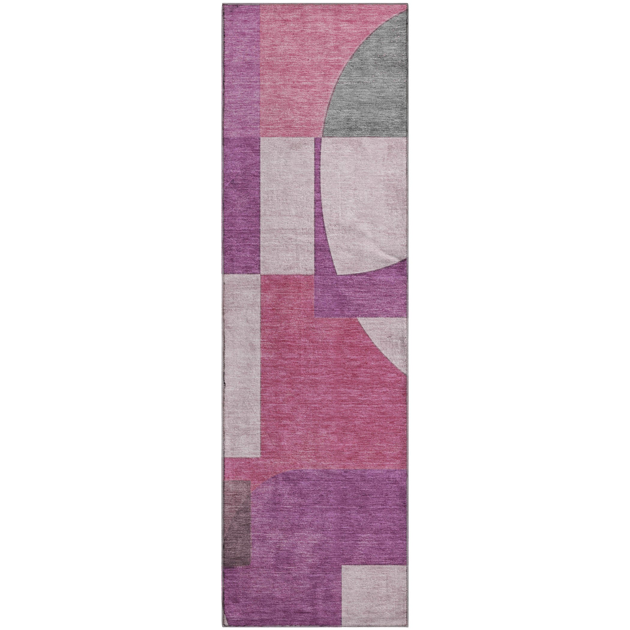 Queenstown Machine Washable Transitional Blush Pink Rug 2'3" x 7'6" #shape_Runner