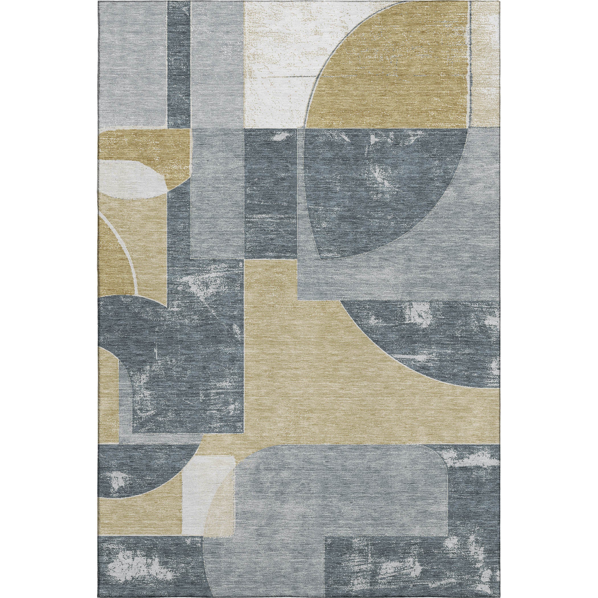 Queenstown Machine Washable Transitional Gray Rug 2'6" x 3'10" #shape_Rectangle