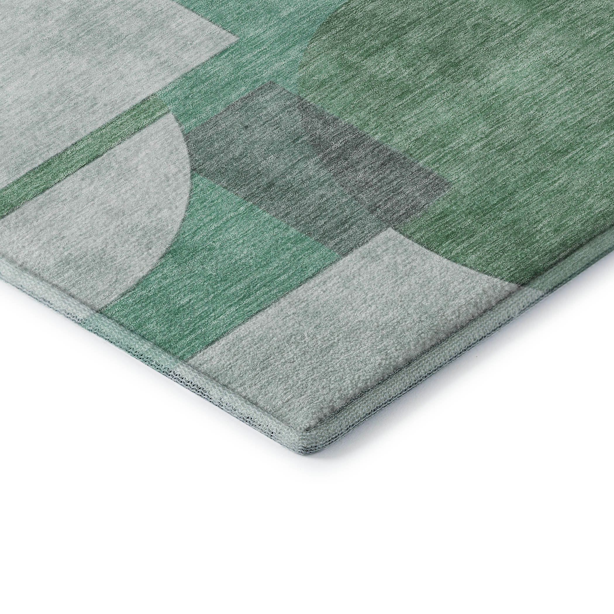 Queenstown Machine Washable Transitional Green Rug 1'8" x 2'6" #shape_Rectangle