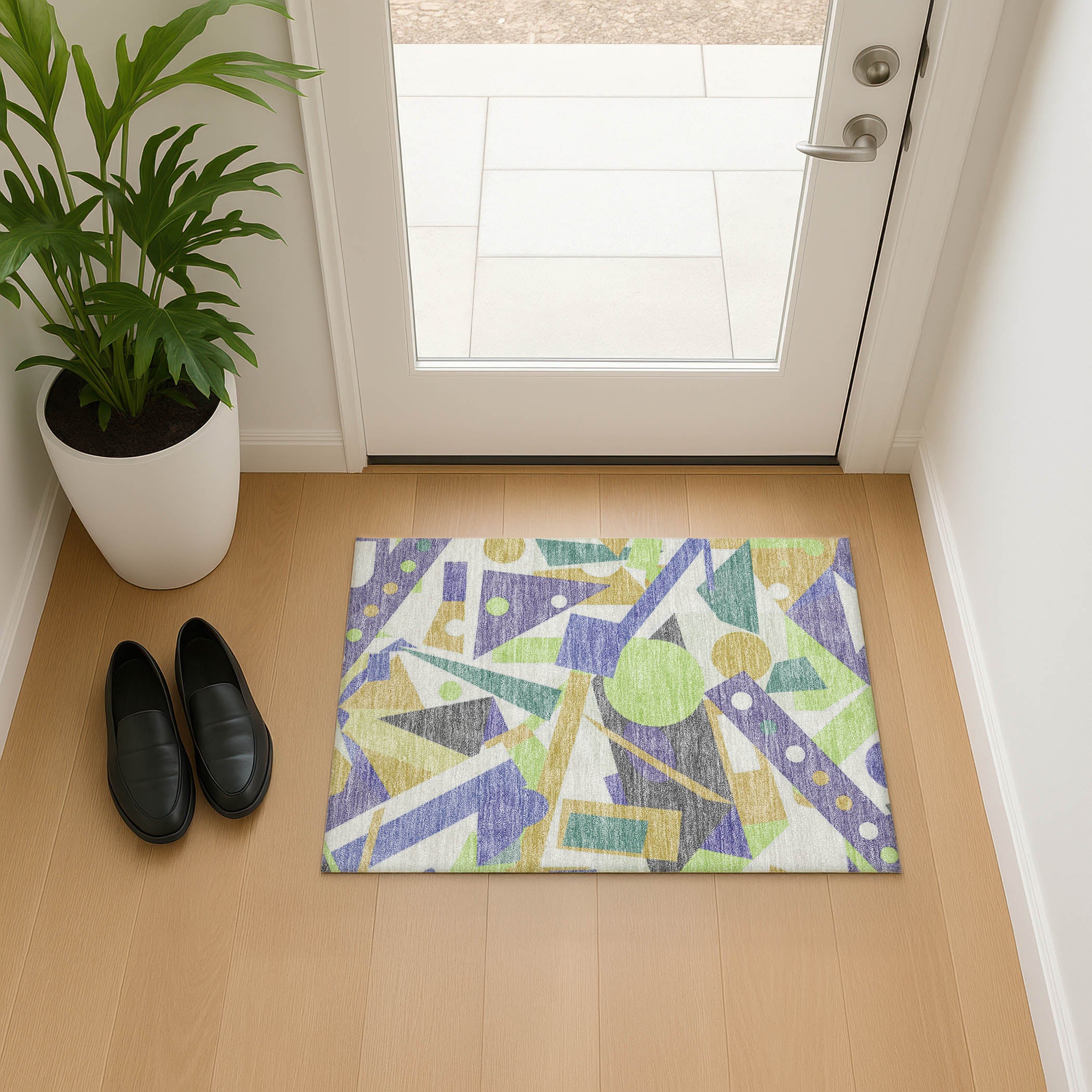 Seville Machine Washable Transitional Lavender Purple Rug 1'8" x 2'6" #shape_Rectangle