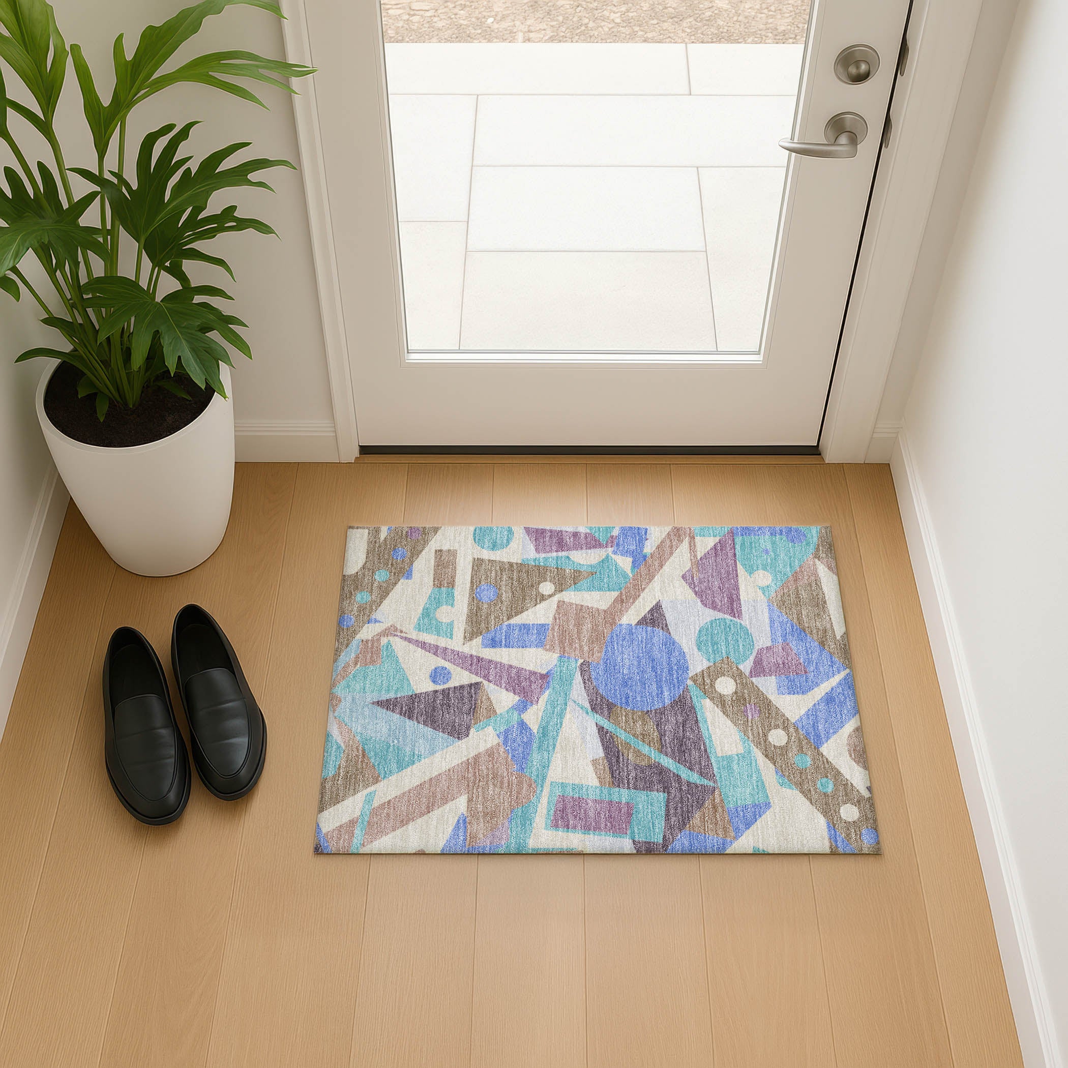 Seville Machine Washable Transitional Mocha Brown Rug 1'8" x 2'6" #shape_Rectangle