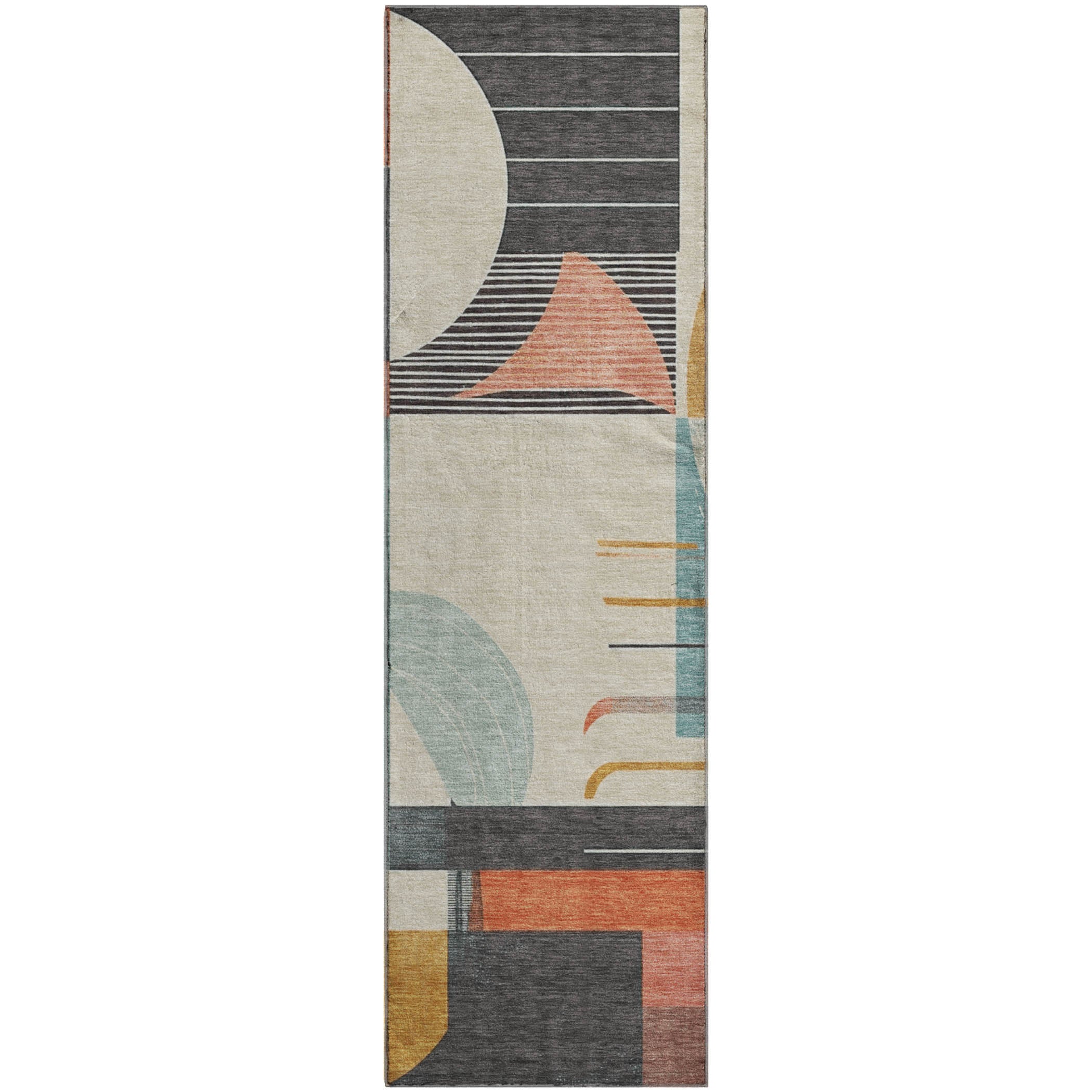 Oaxaca Machine Washable Transitional Gray Rug 2'3" x 7'6" #shape_Runner