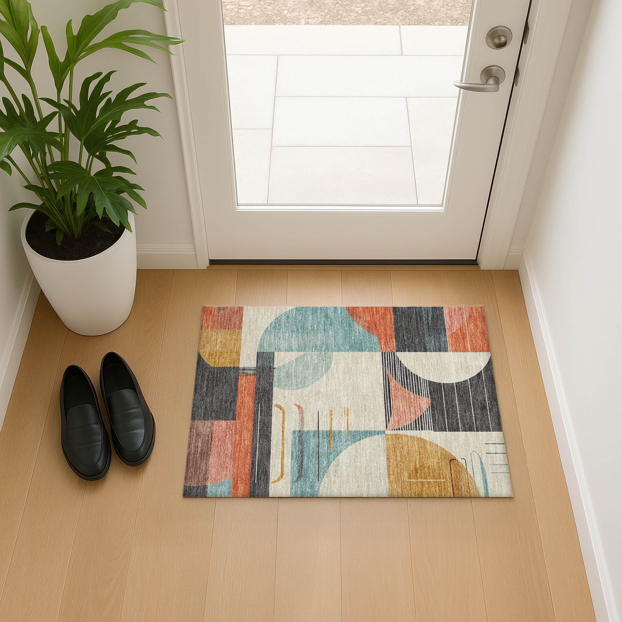 Oaxaca Machine Washable Transitional Gray Rug 1'8" x 2'6" #shape_Rectangle