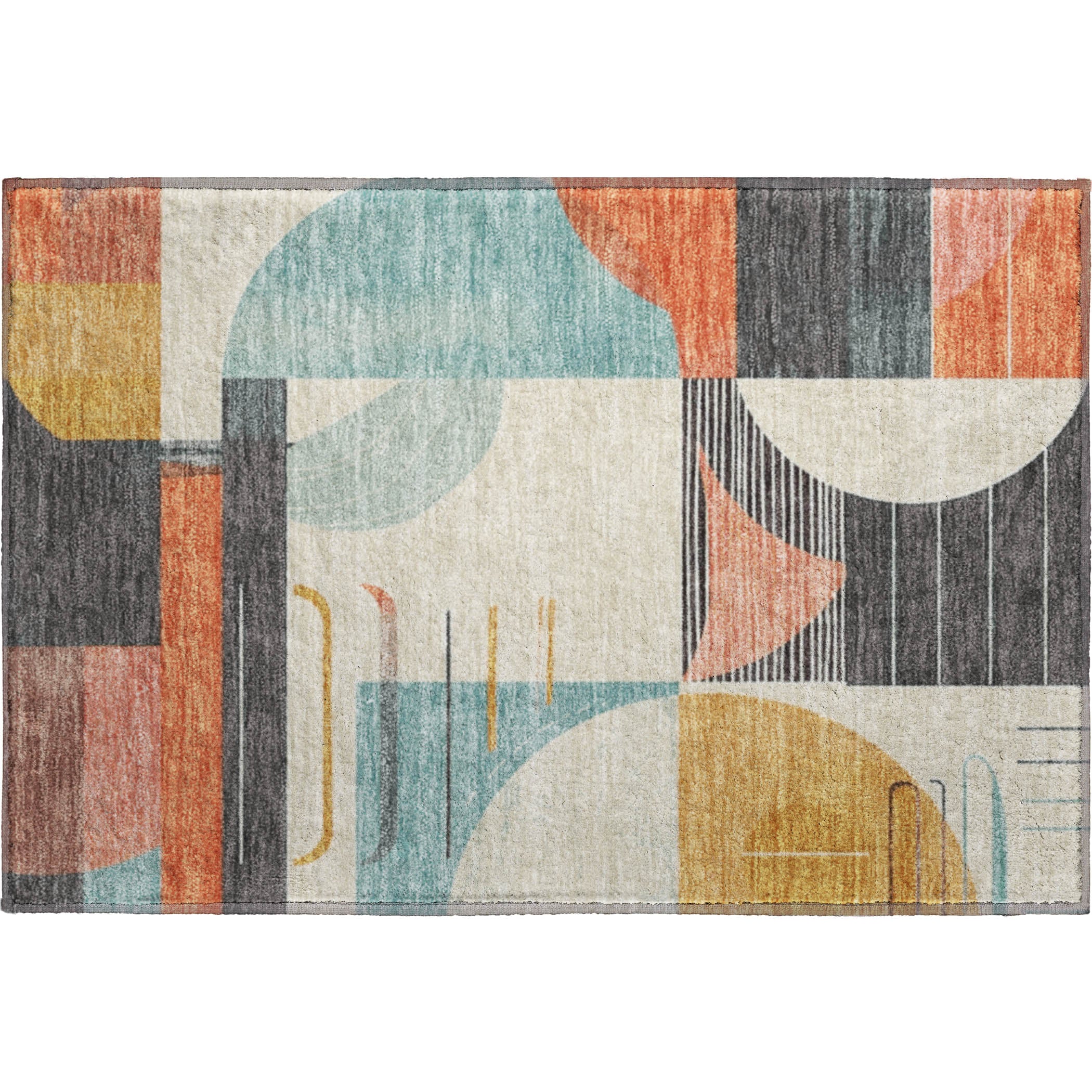 Oaxaca Machine Washable Transitional Gray Rug 1'8" x 2'6" #shape_Rectangle