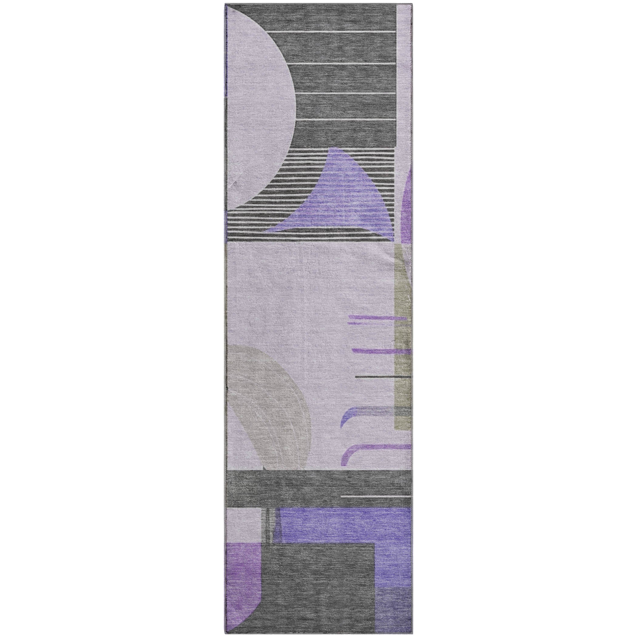 Oaxaca Machine Washable Transitional Lavender Purple Rug 2'3" x 7'6" #shape_Runner