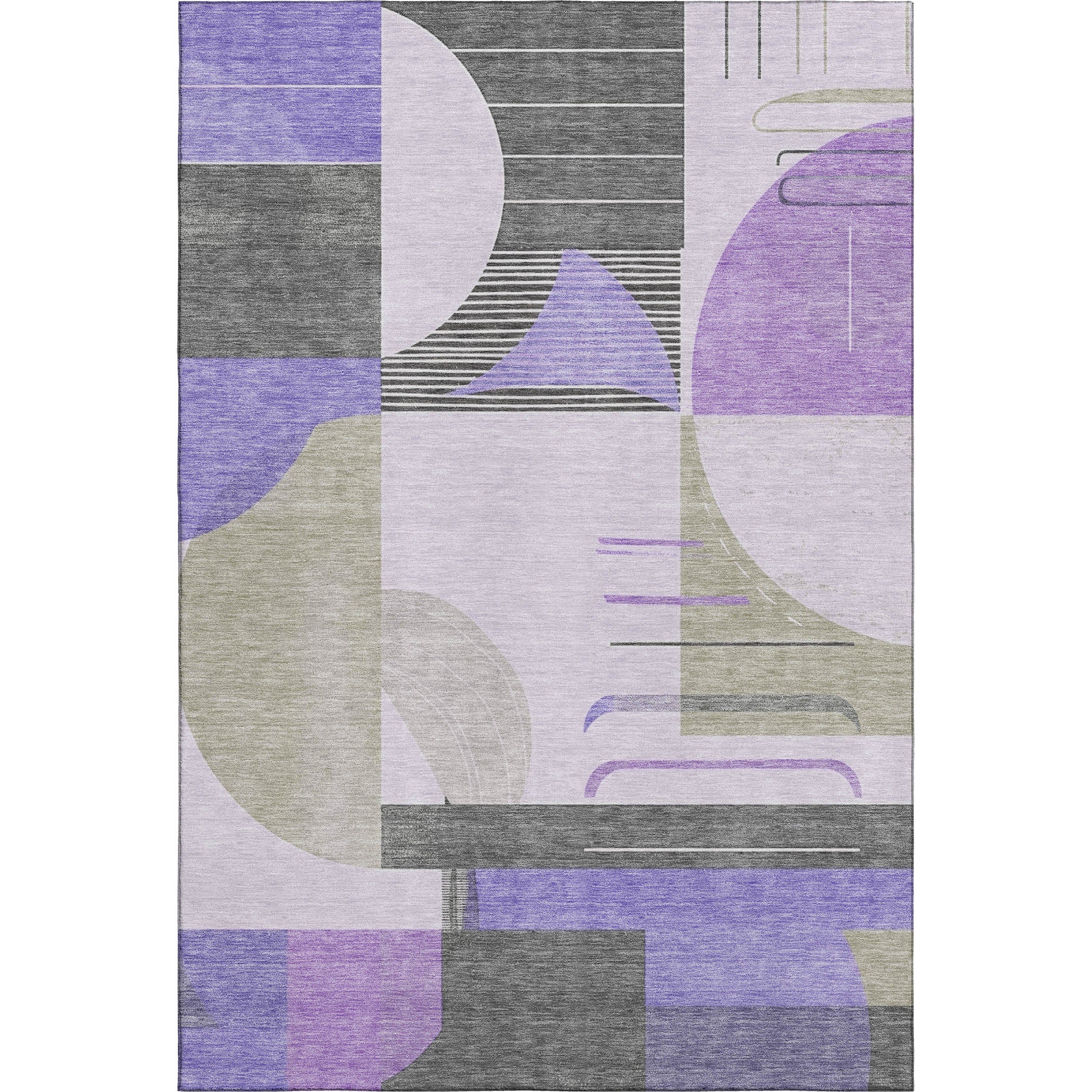 Oaxaca Machine Washable Transitional Lavender Purple Rug 2'6" x 3'10" #shape_Rectangle
