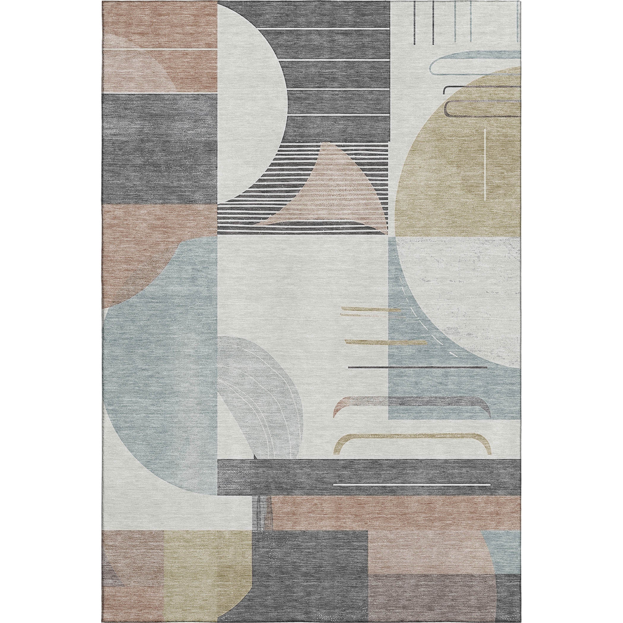Oaxaca Machine Washable Transitional Paprika Orange Rug 2'6" x 3'10" #shape_Rectangle