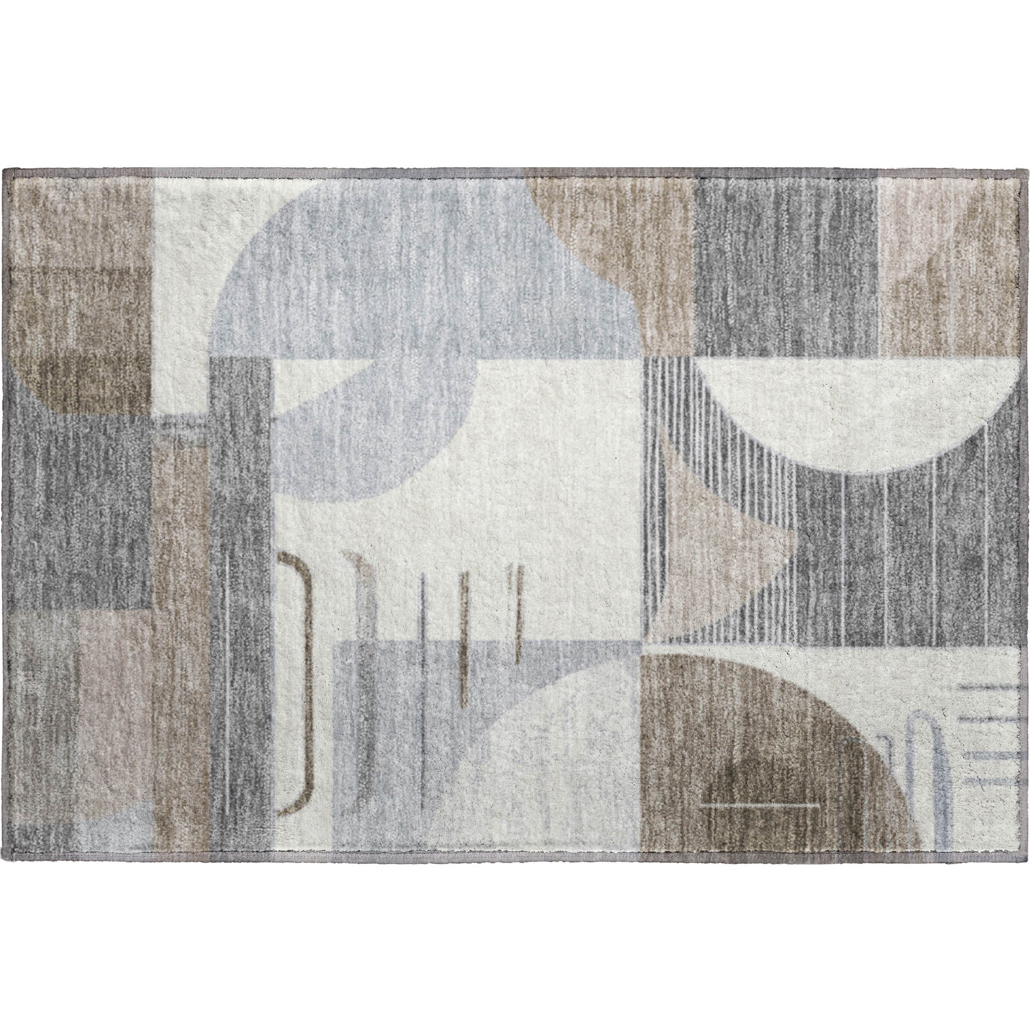 Oaxaca Machine Washable Transitional Taupe Brown Rug 1'8" x 2'6" #shape_Rectangle
